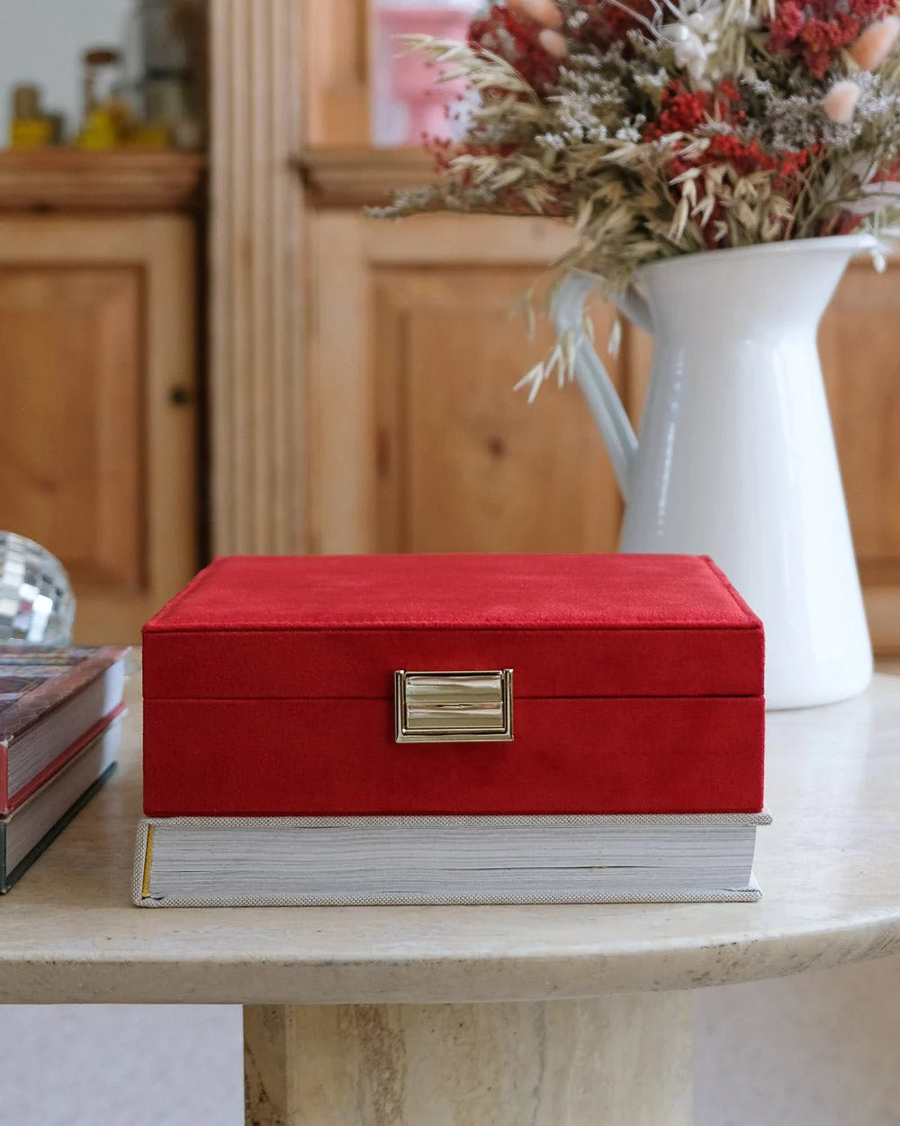 Anne Jewelry Box In Red Velvet