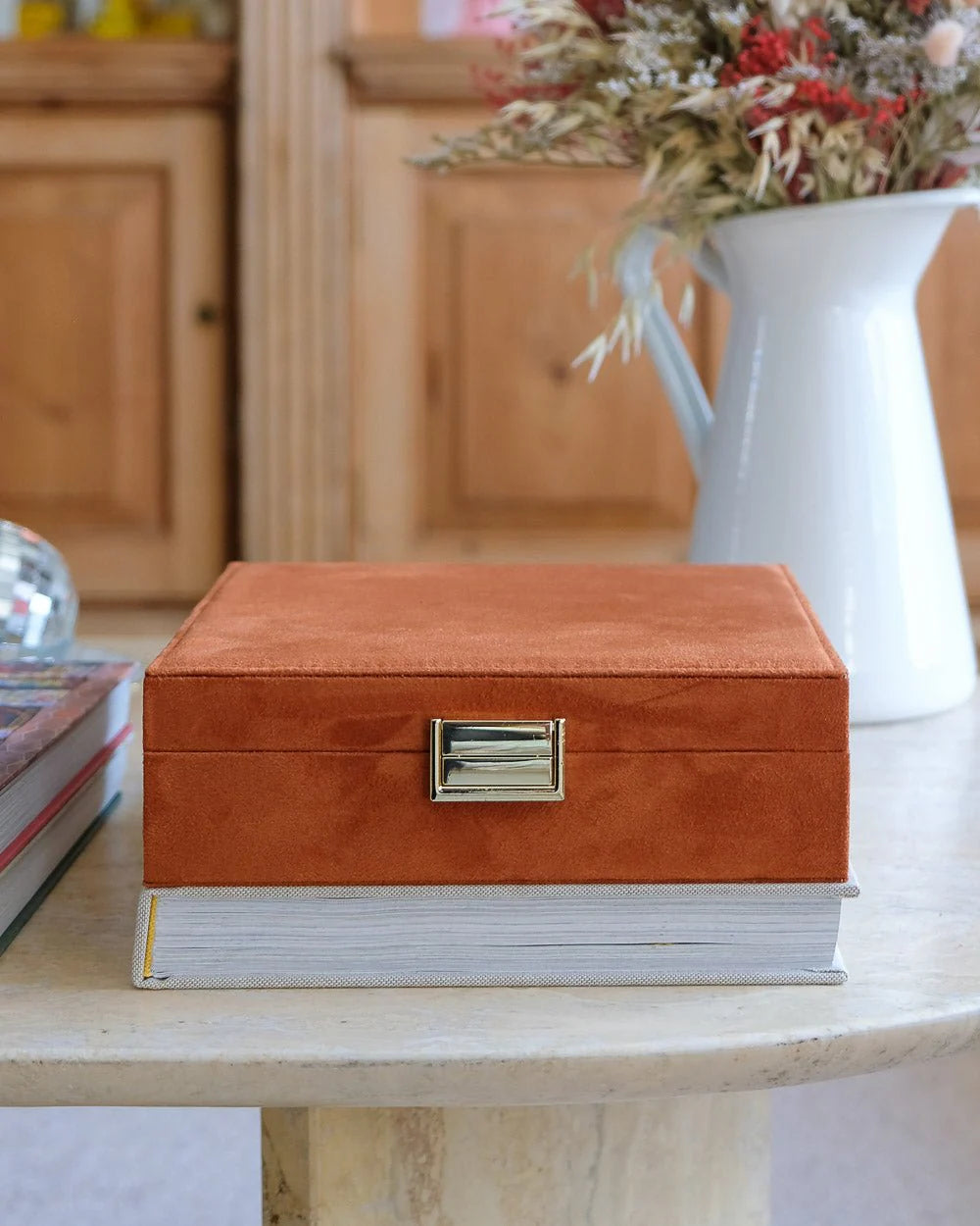 Anne Velvet Jewelry Box Camel
