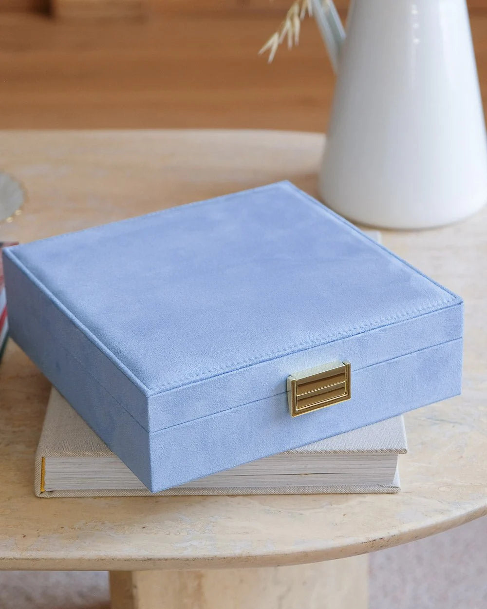 Anne Jewelry Box In Sky Blue Velvet