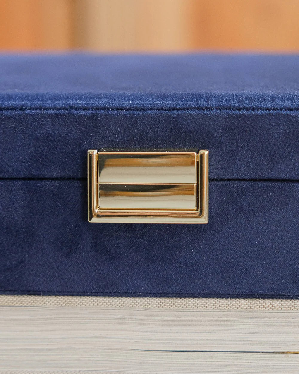 Anne Velvet Jewelry Box Navy Blue
