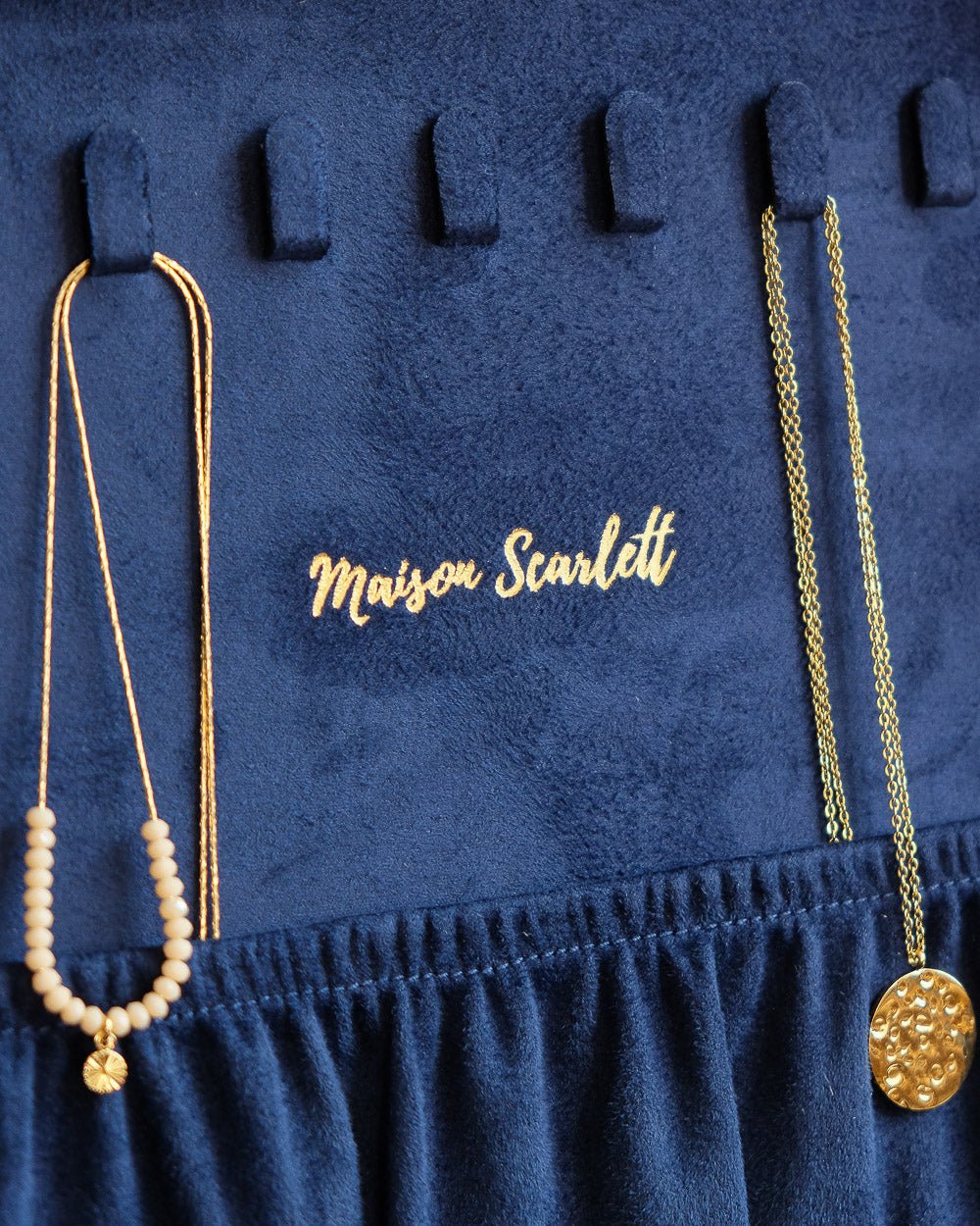 Anne Velvet Jewelry Box Navy Blue