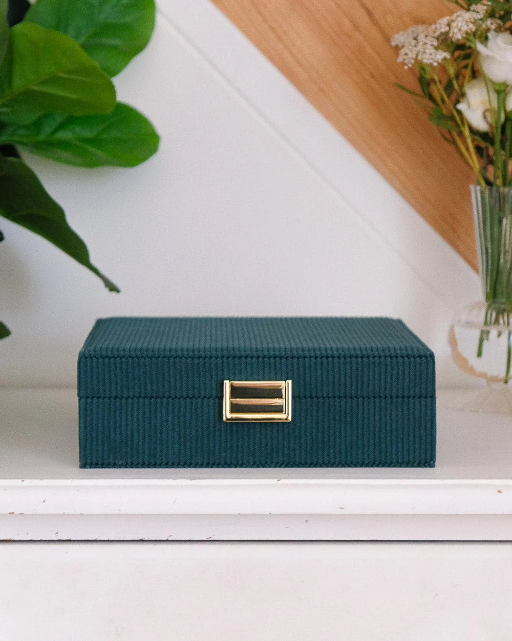 Anne Corduroy Jewelry Box Green