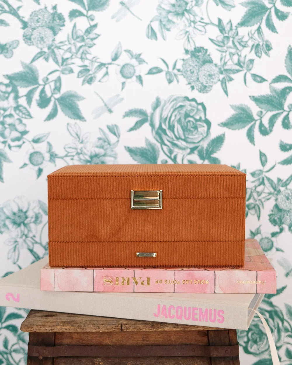 Denise Corduroy Jewelry Box Cognac