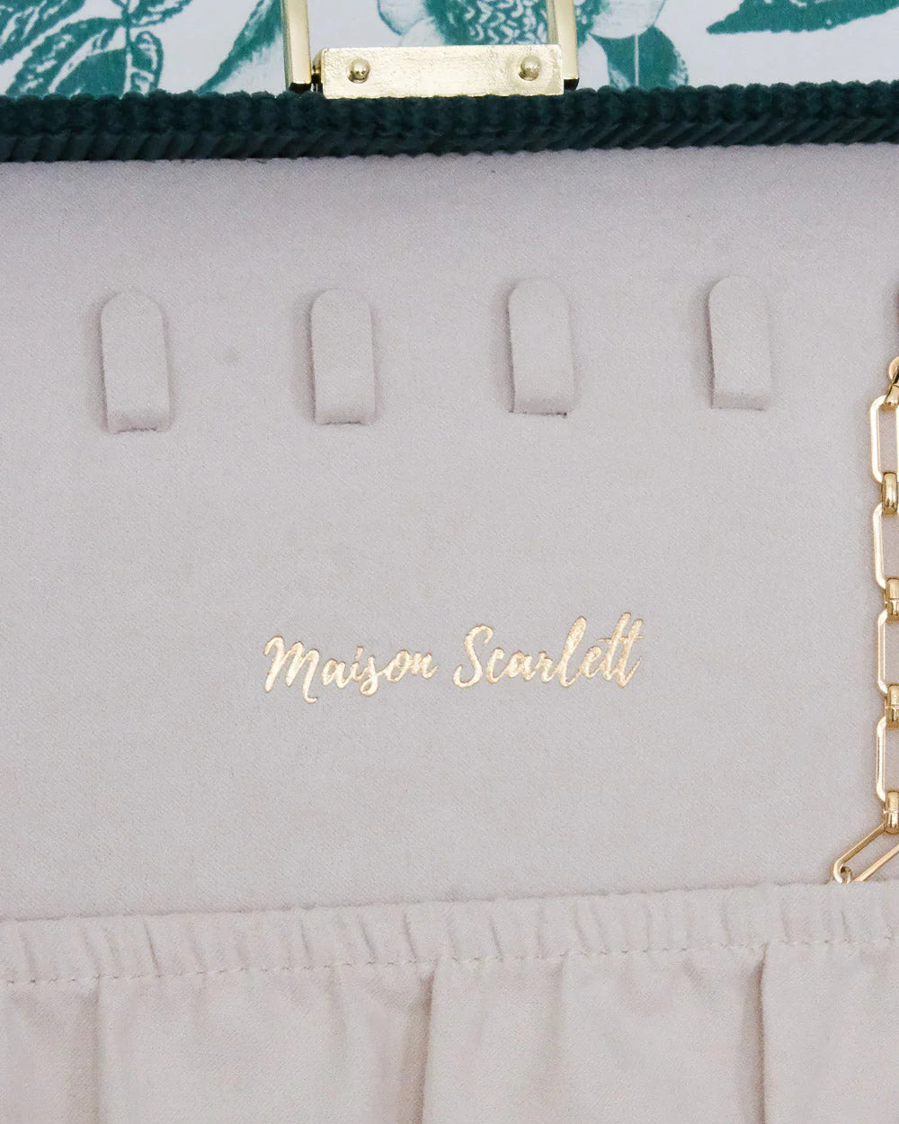 Denise Corduroy Jewelry Box Dark Green