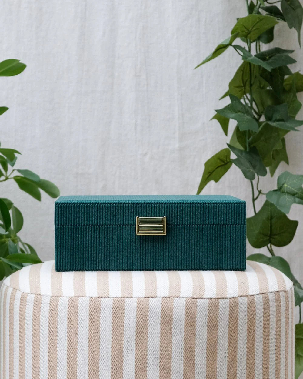 Louise Corduroy Jewelry Box Green