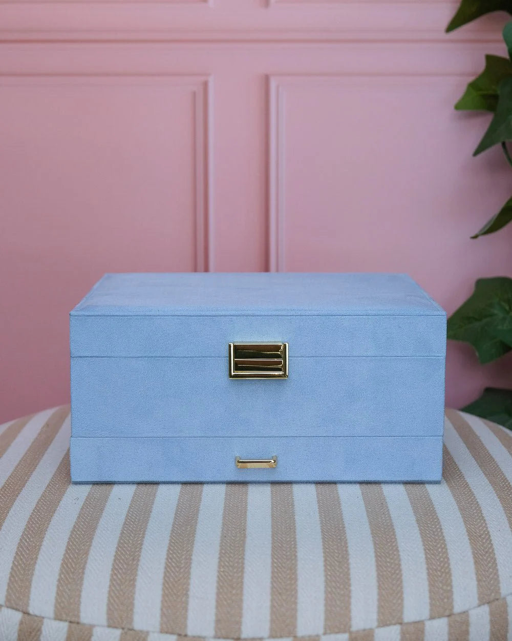 Denise Velvet Jewelry Box Sky Blue