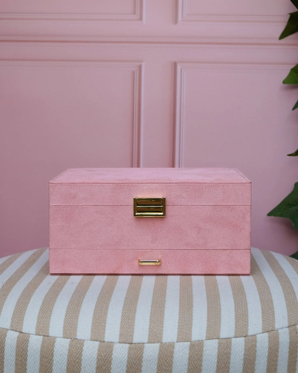 Denise Velvet Jewelry Box Pink