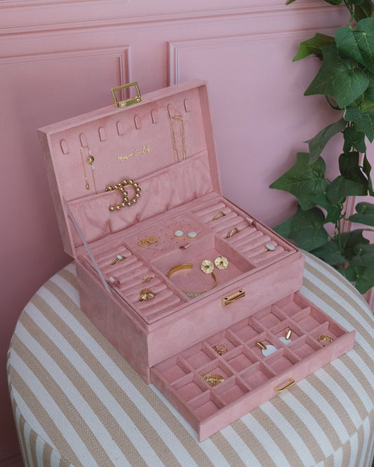 Denise Velvet Jewelry Box Pink