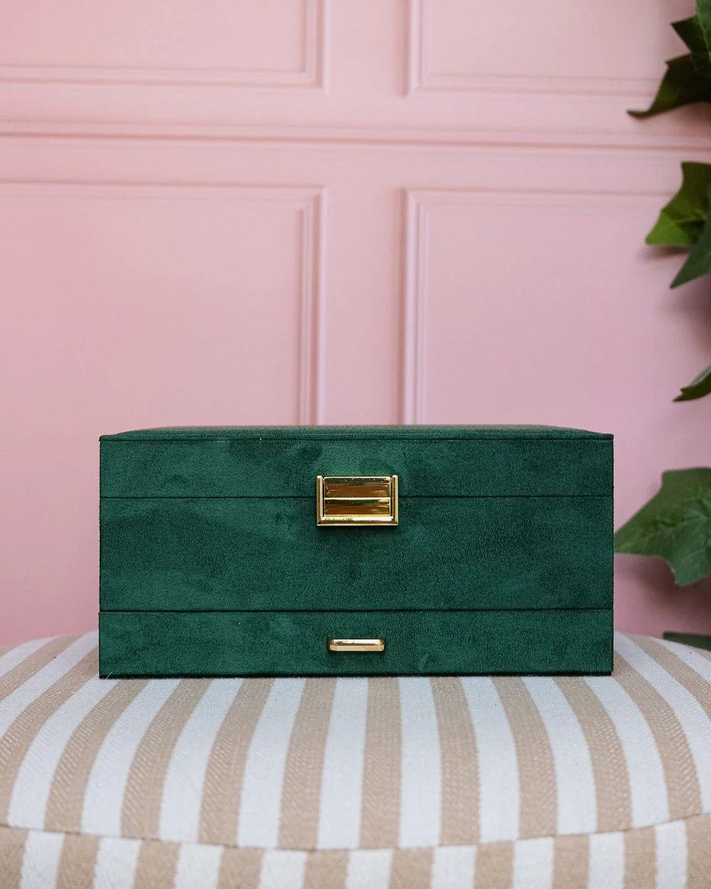 Denise Velvet Jewelry Box Green