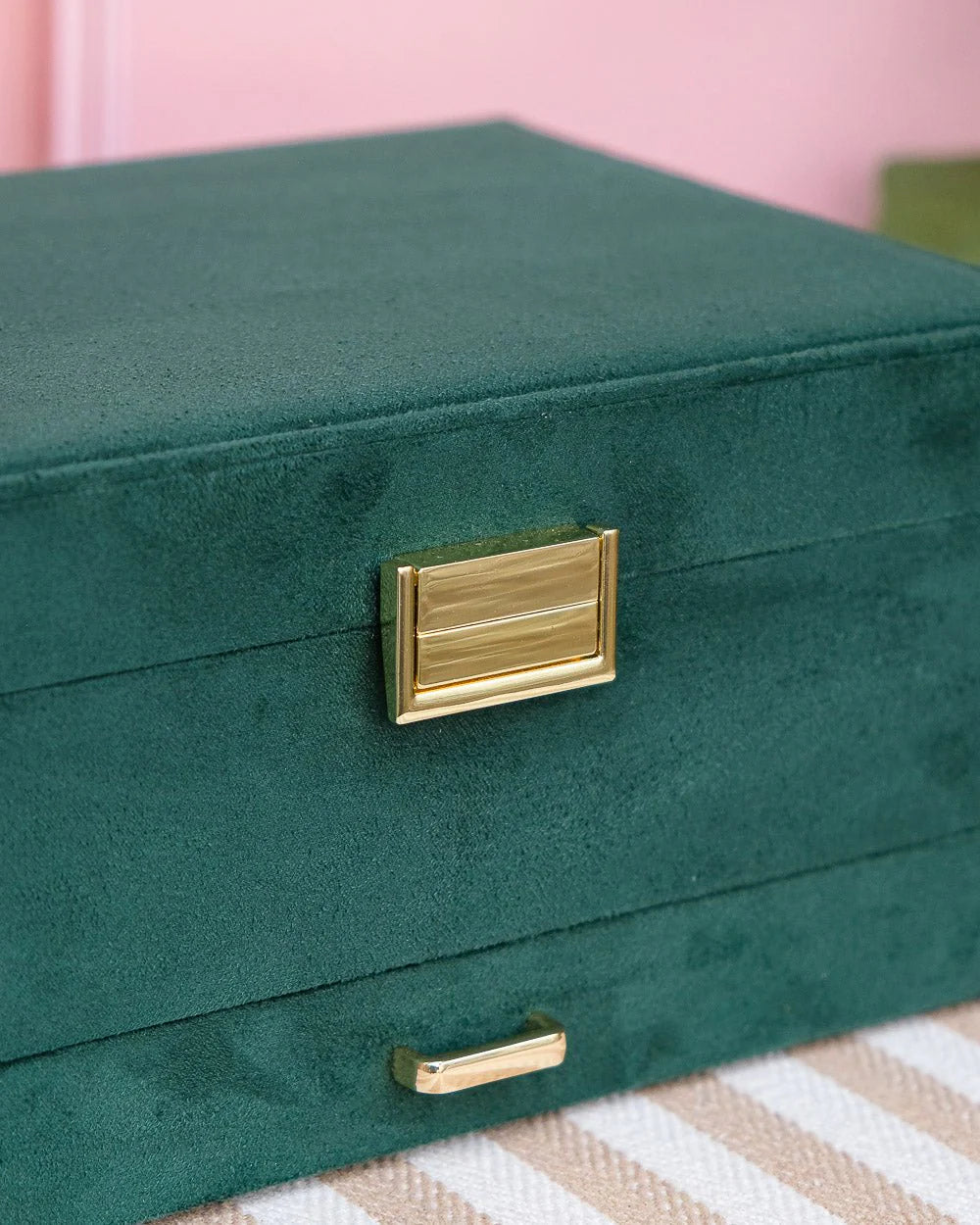 Denise Velvet Jewelry Box Green