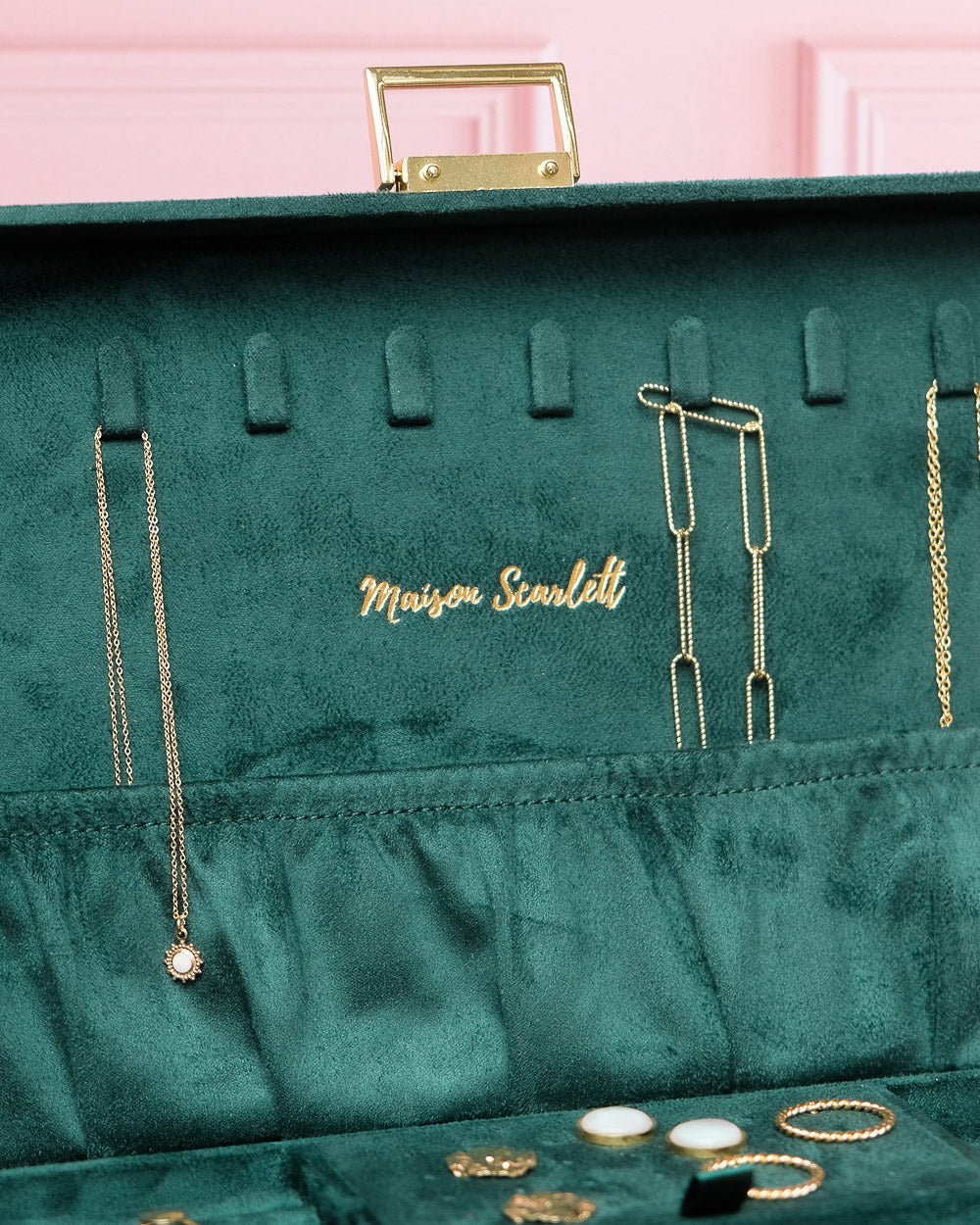 Denise Velvet Jewelry Box Green