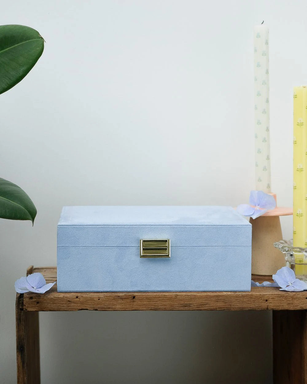 Louise Jewelry Box In Sky Blue Velvet