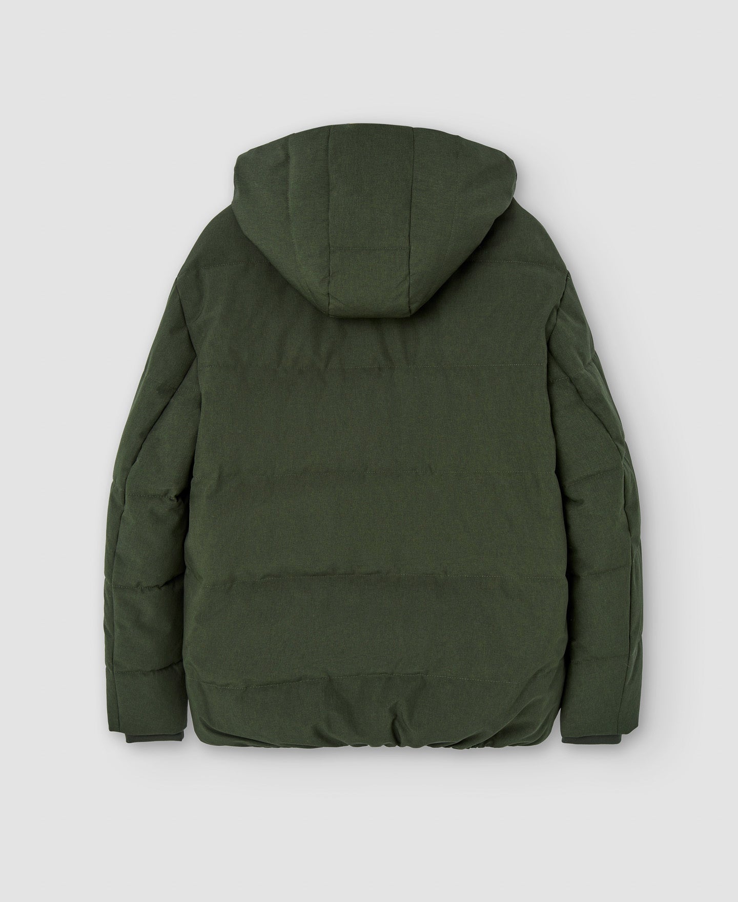 Men Short Jacket | Bottle Green Padded Hood Jacket by Spanish designer Adolfo Dominguez