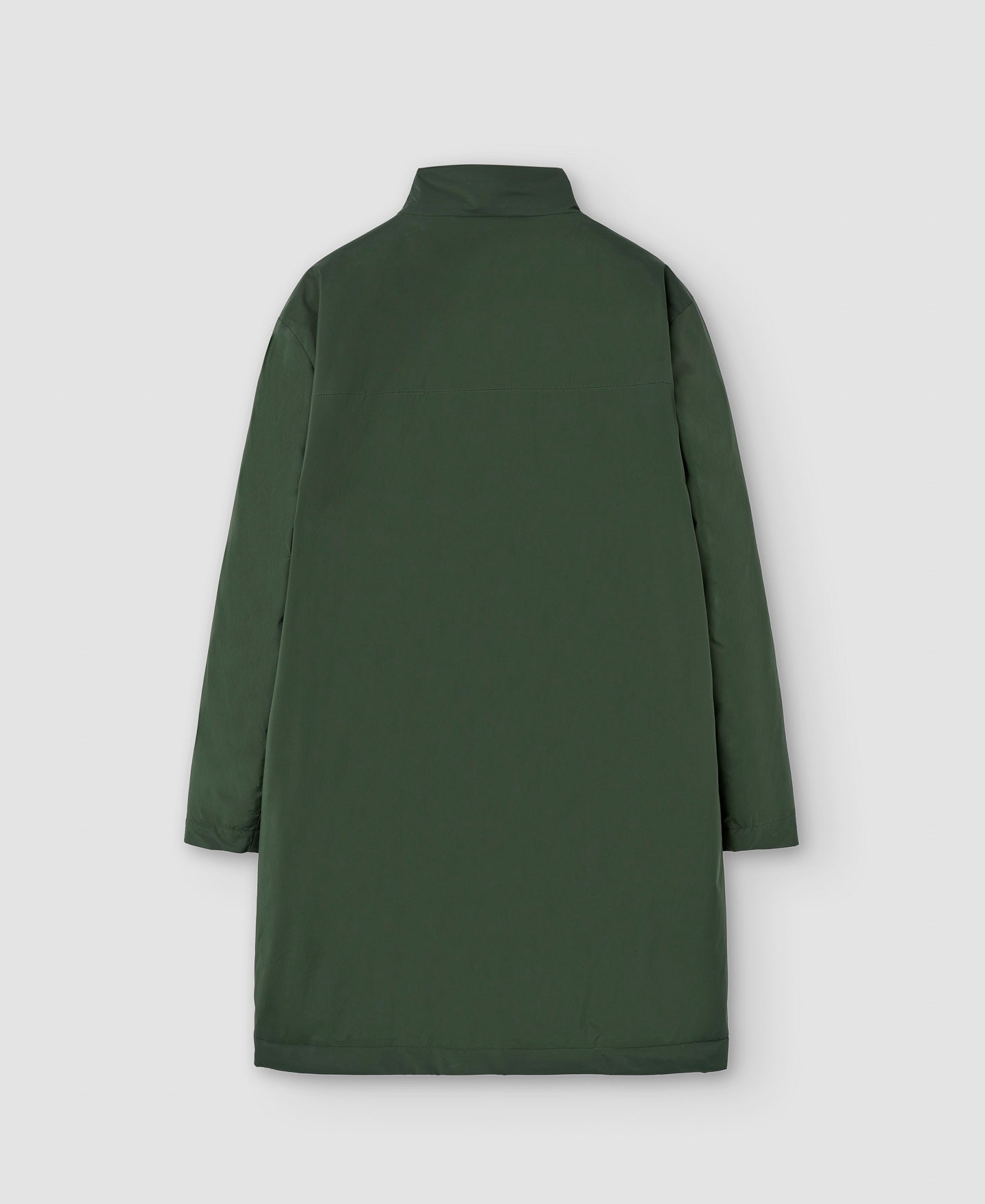 Men Long Jacket | Bottle Green Padded Nylon Coat by Spanish designer Adolfo Dominguez