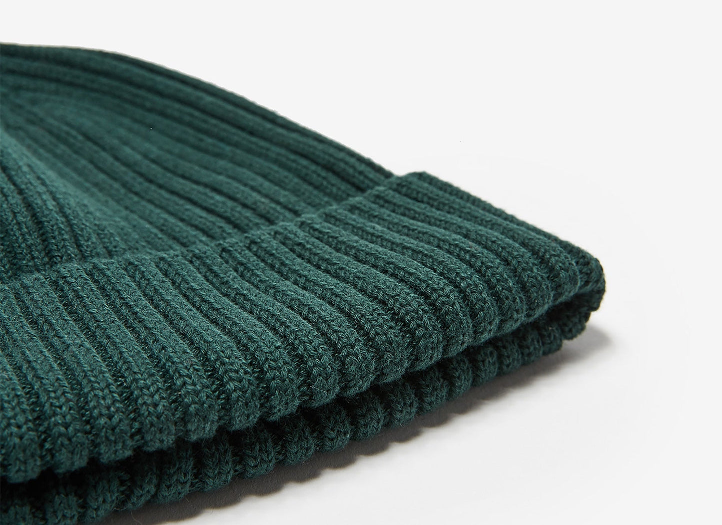 Men Hat | Bottle Green Ribbed Cotton Beanie Ha by Spanish designer Adolfo Dominguez