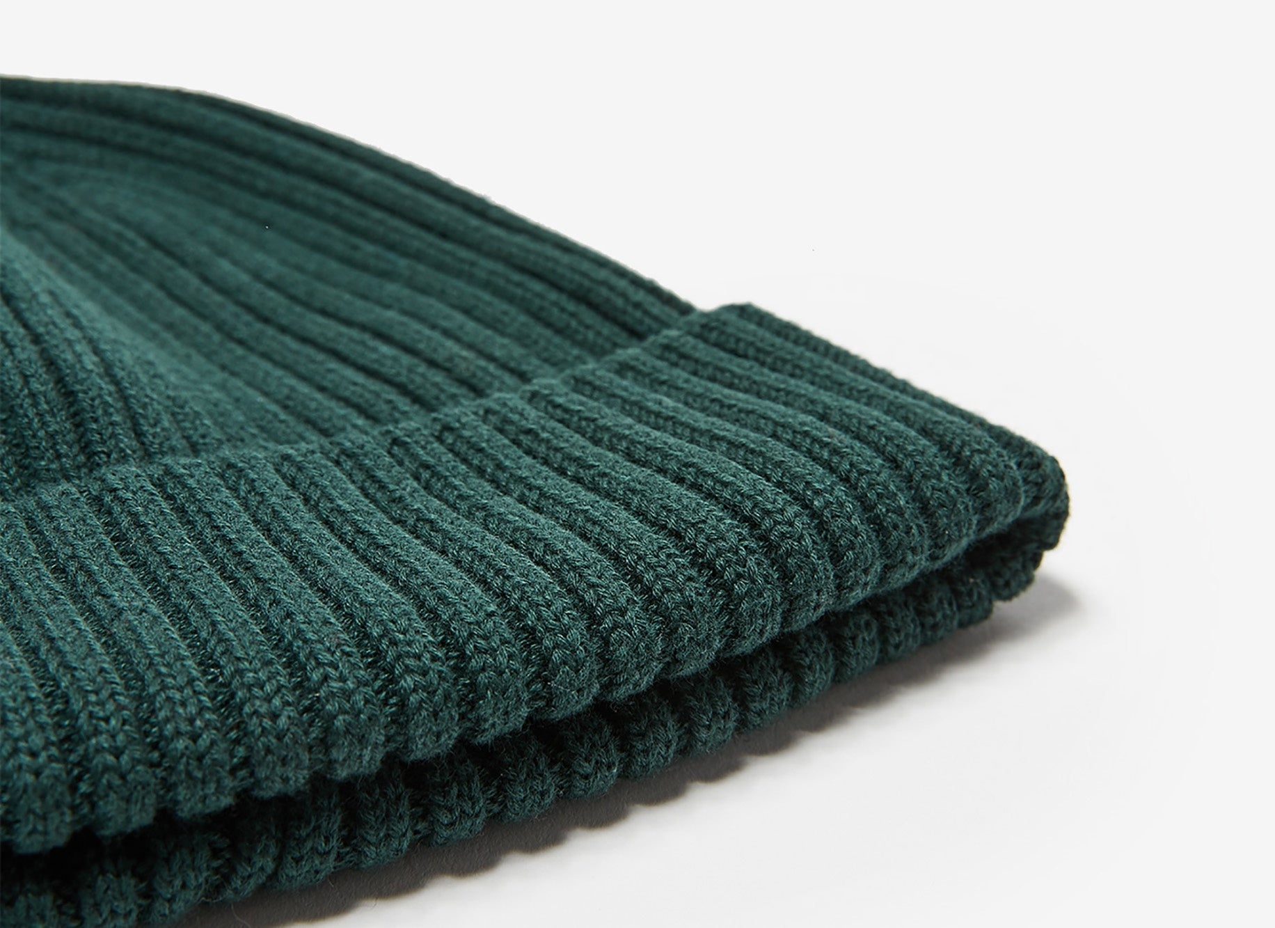 Men Hat | Bottle Green Ribbed Cotton Beanie Ha by Spanish designer Adolfo Dominguez