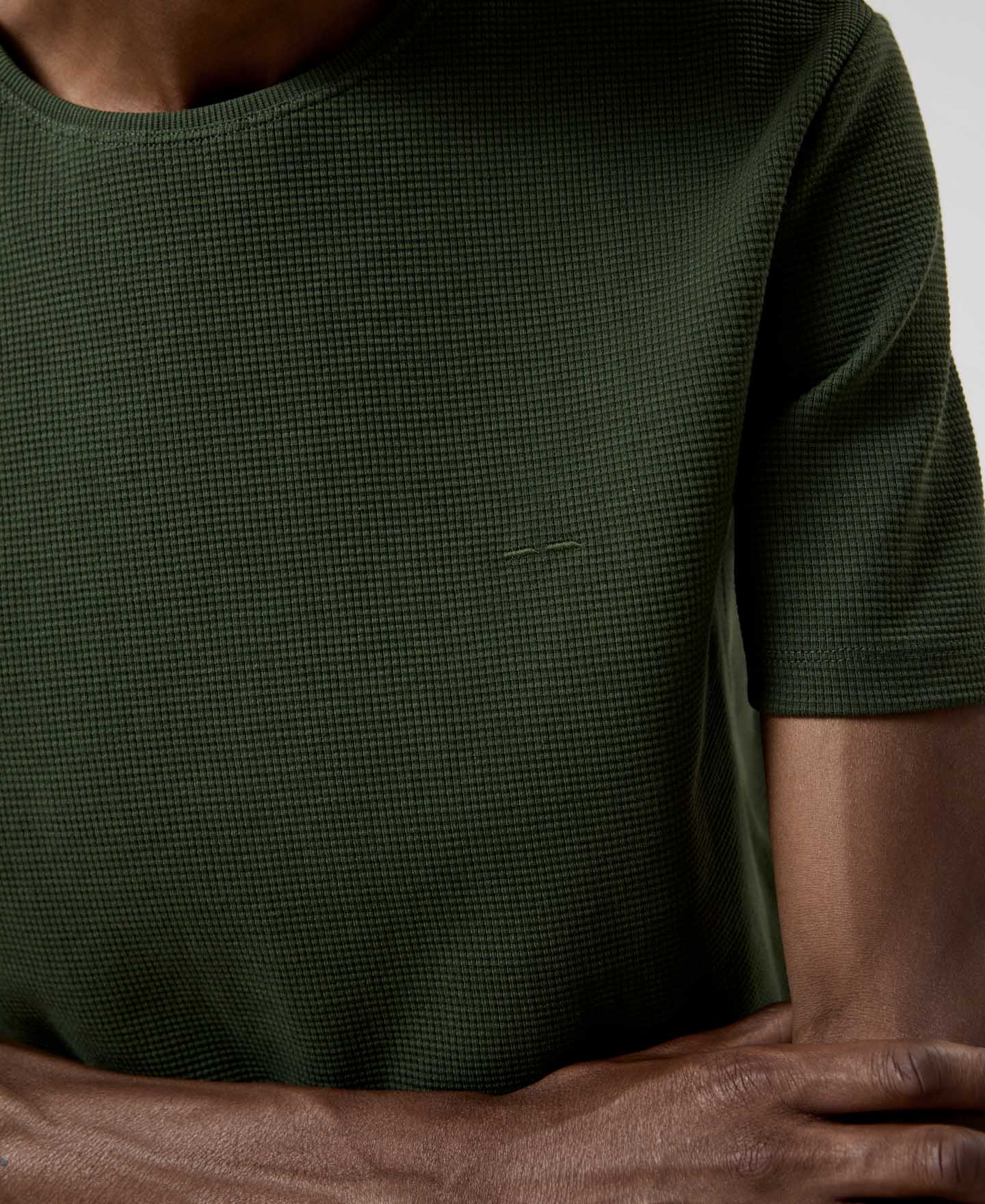 Men T-Shirt (Short Sleeve) | Bottle Green T-Shirt by Spanish designer Adolfo Dominguez