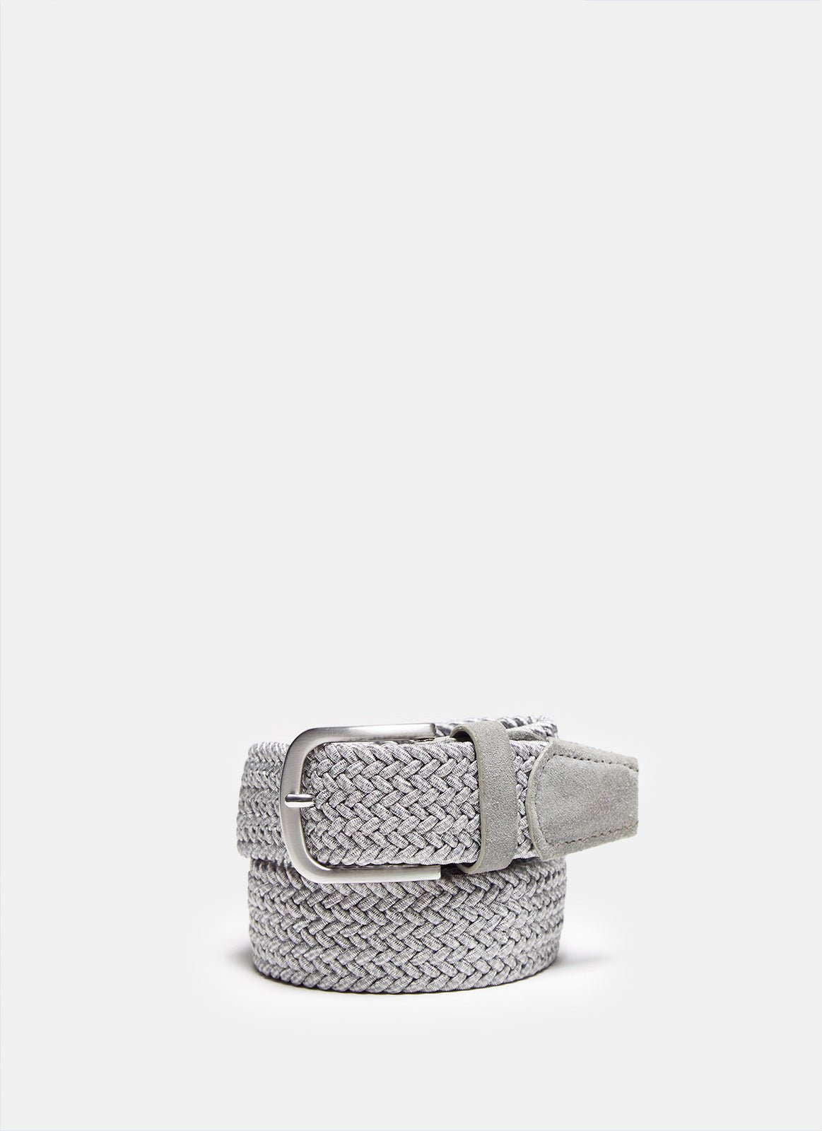 Men Belt | Braided Belt With Suede Detail by Spanish designer Adolfo Dominguez