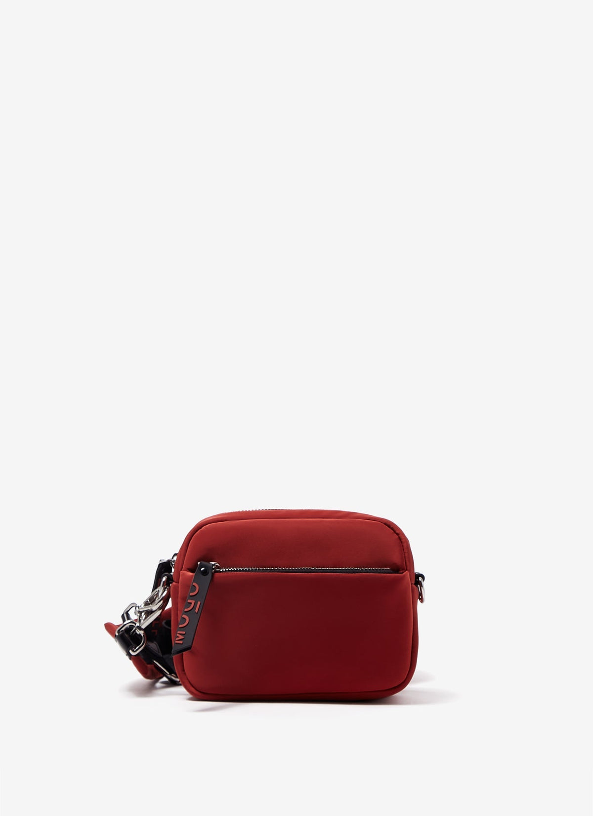Women Bags | Brick Red Nylon Padded Bag With Pocket by Spanish designer Adolfo Dominguez