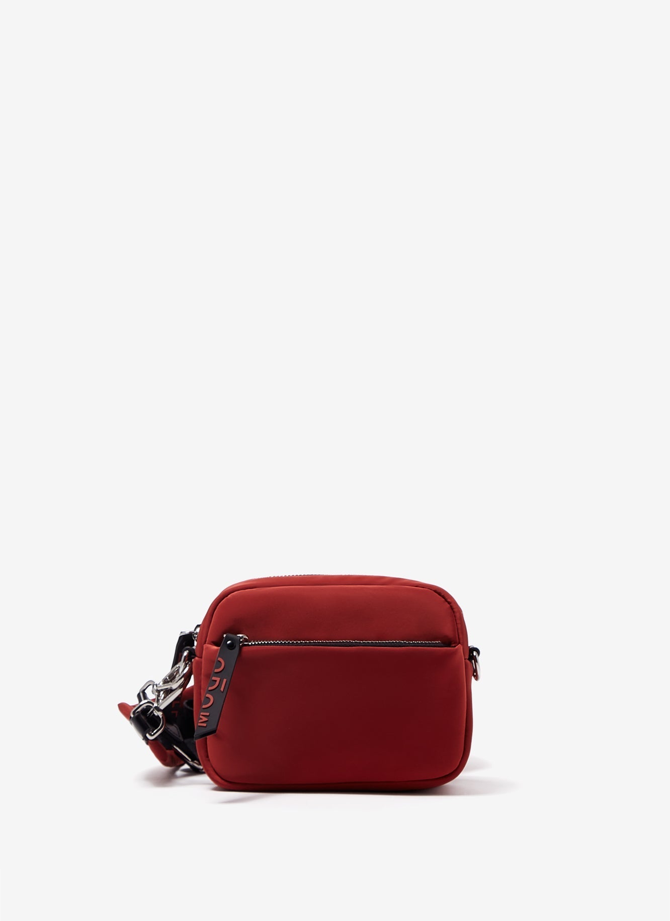 Women Bags | Brick Red Nylon Padded Bag With Pocket by Spanish designer Adolfo Dominguez