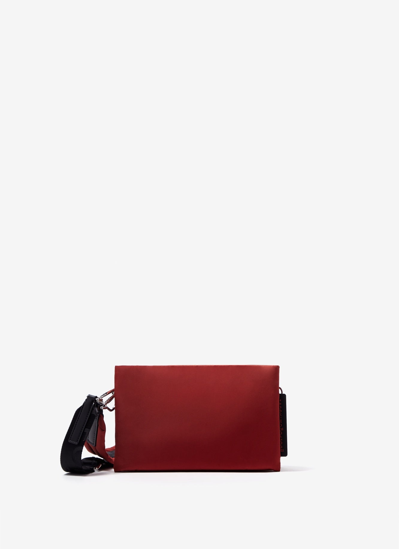 Women Bags | Brick Red Technical Nylon Padded Crossbody Bag by Spanish designer Adolfo Dominguez