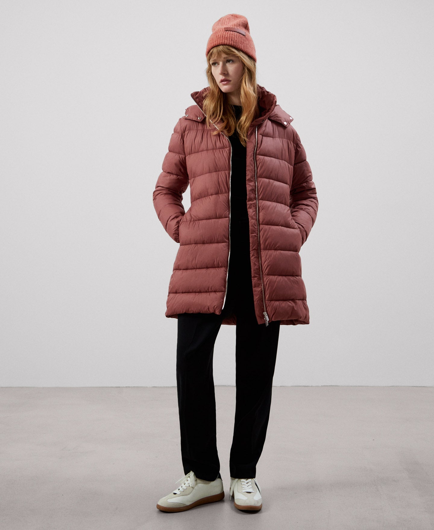 Women Long Jacket | Brown Anorak by Spanish designer Adolfo Dominguez