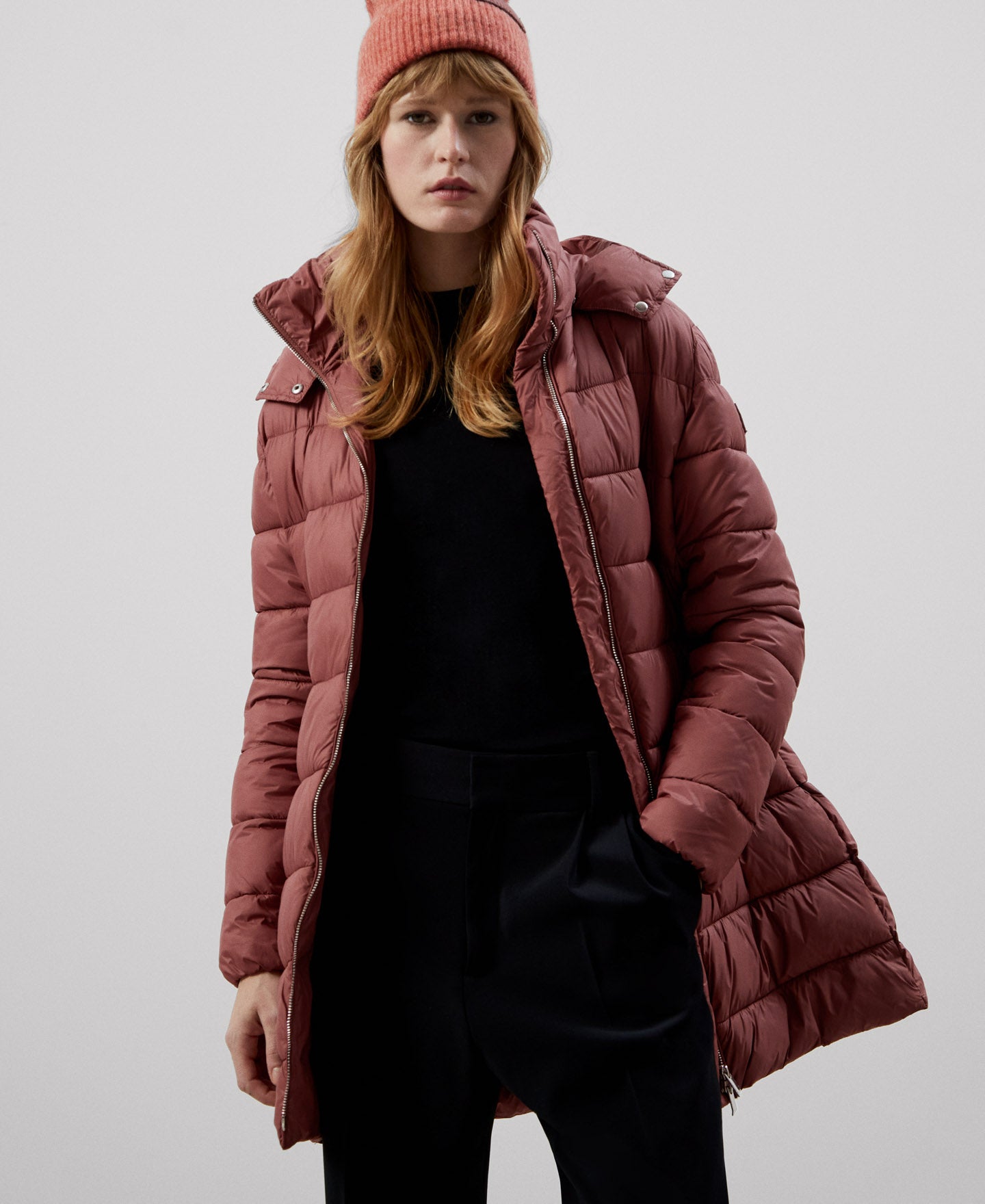 Women Long Jacket | Brown Anorak by Spanish designer Adolfo Dominguez