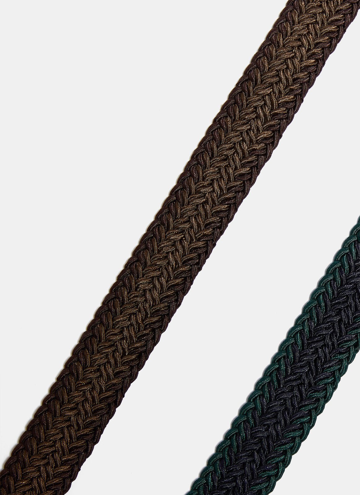 Men Belt | Brown Elastic Braided Belt by Spanish designer Adolfo Dominguez