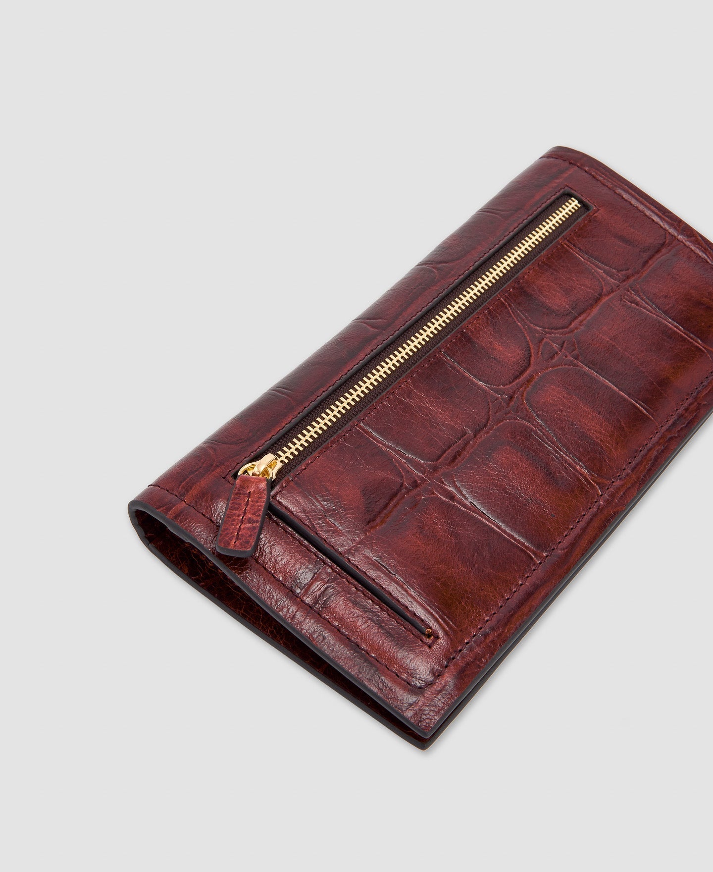 Women Wallet | Brown Large Wallet In Coco Leather by Spanish designer Adolfo Dominguez