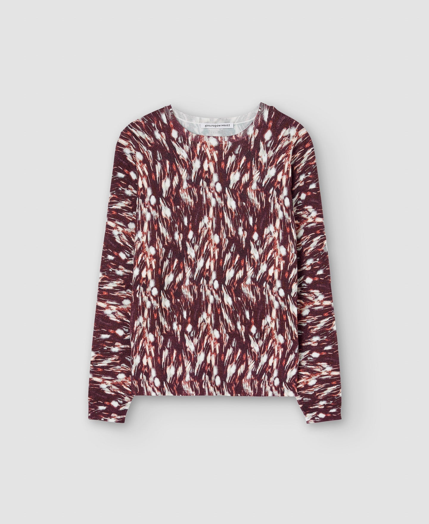 Women Jersey | Brown Print Viscose And Nylon Sweater by Spanish designer Adolfo Dominguez