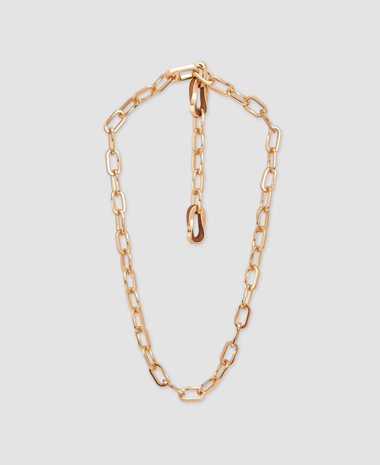 Women Necklace | Brown Responsible Wood Maxi Link Necklace by Spanish designer Adolfo Dominguez