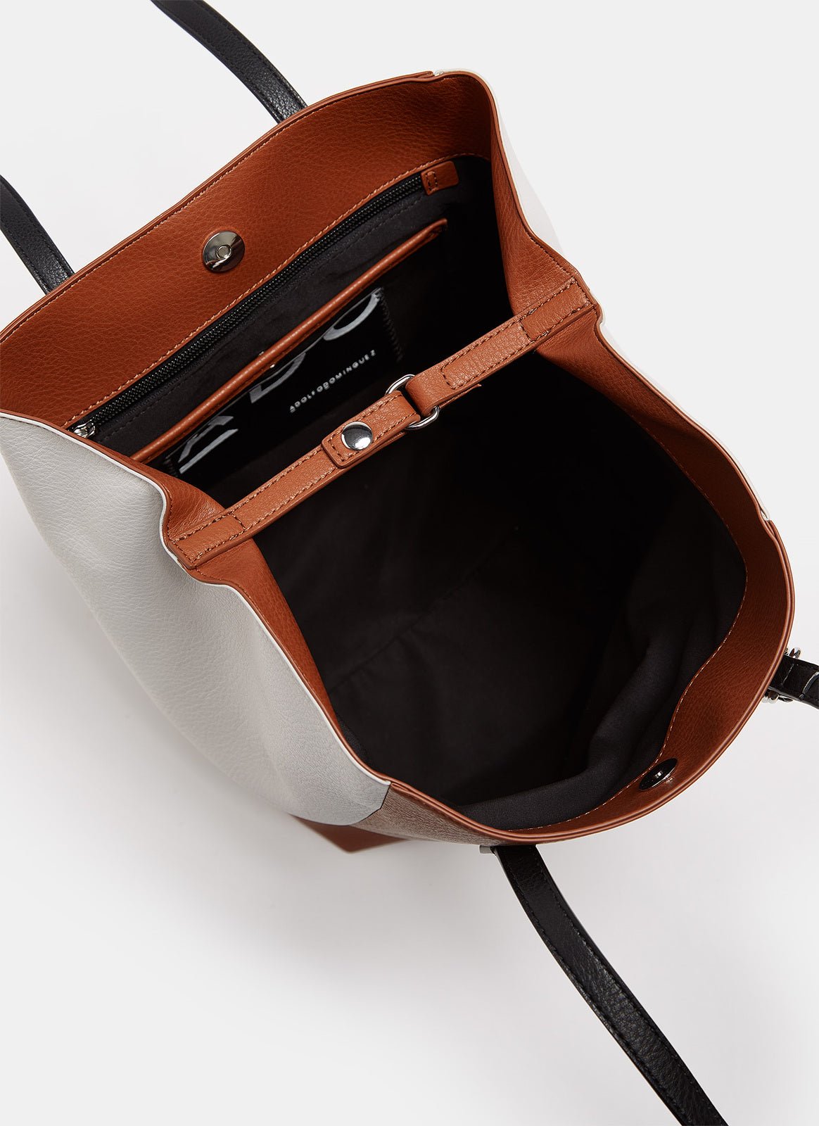 Women Bags | Buff Colour Soft Shopper Bag With Contrasting Straps by Spanish designer Adolfo Dominguez