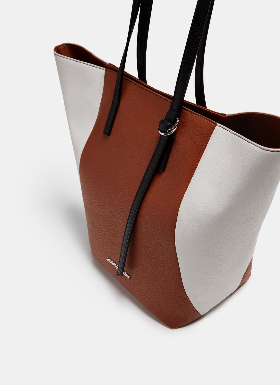 Women Bags | Buff Colour Soft Shopper Bag With Contrasting Straps by Spanish designer Adolfo Dominguez