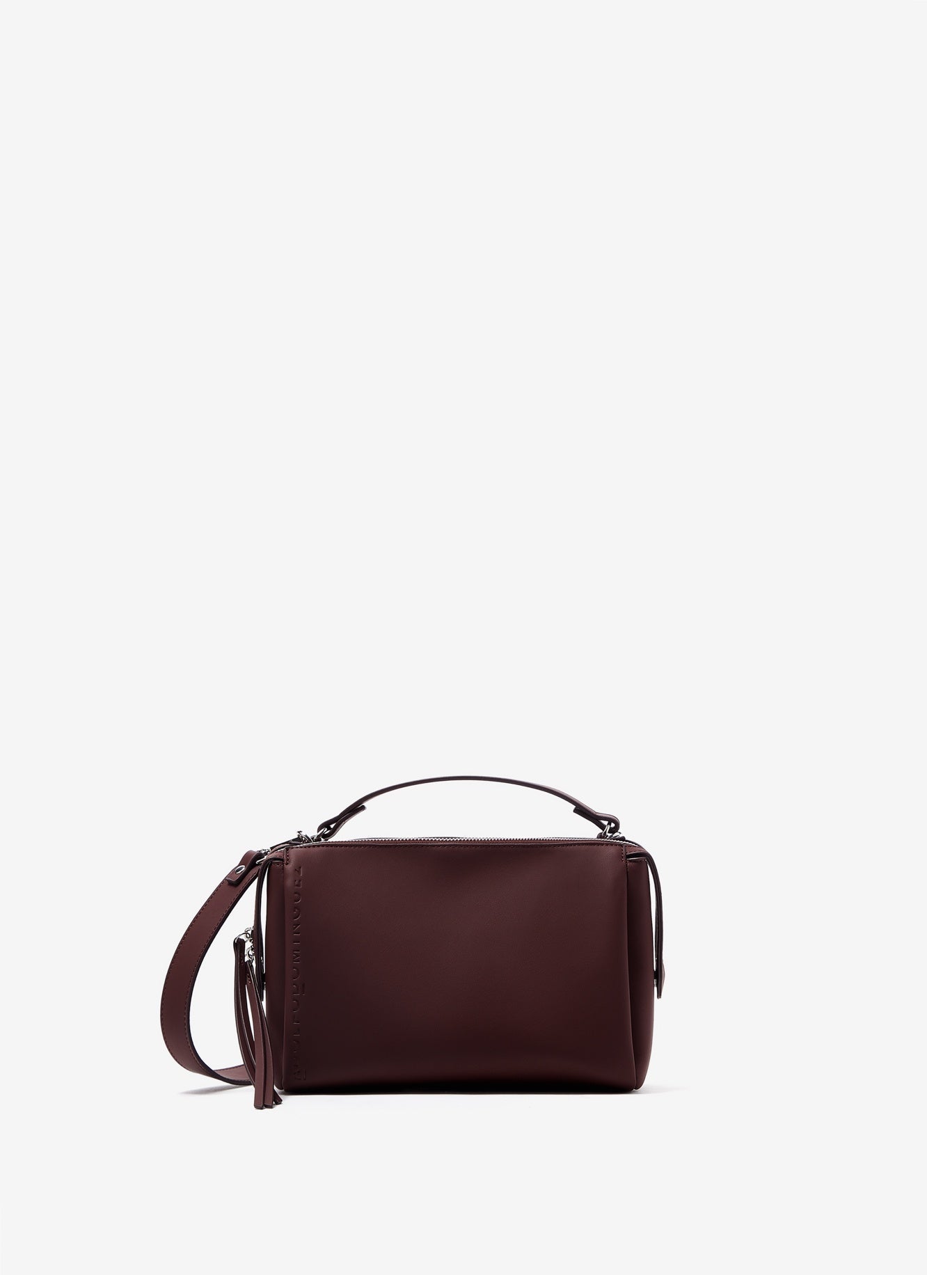 Women Bags | Burgundy Vegan Leather City Bag by Spanish designer Adolfo Dominguez