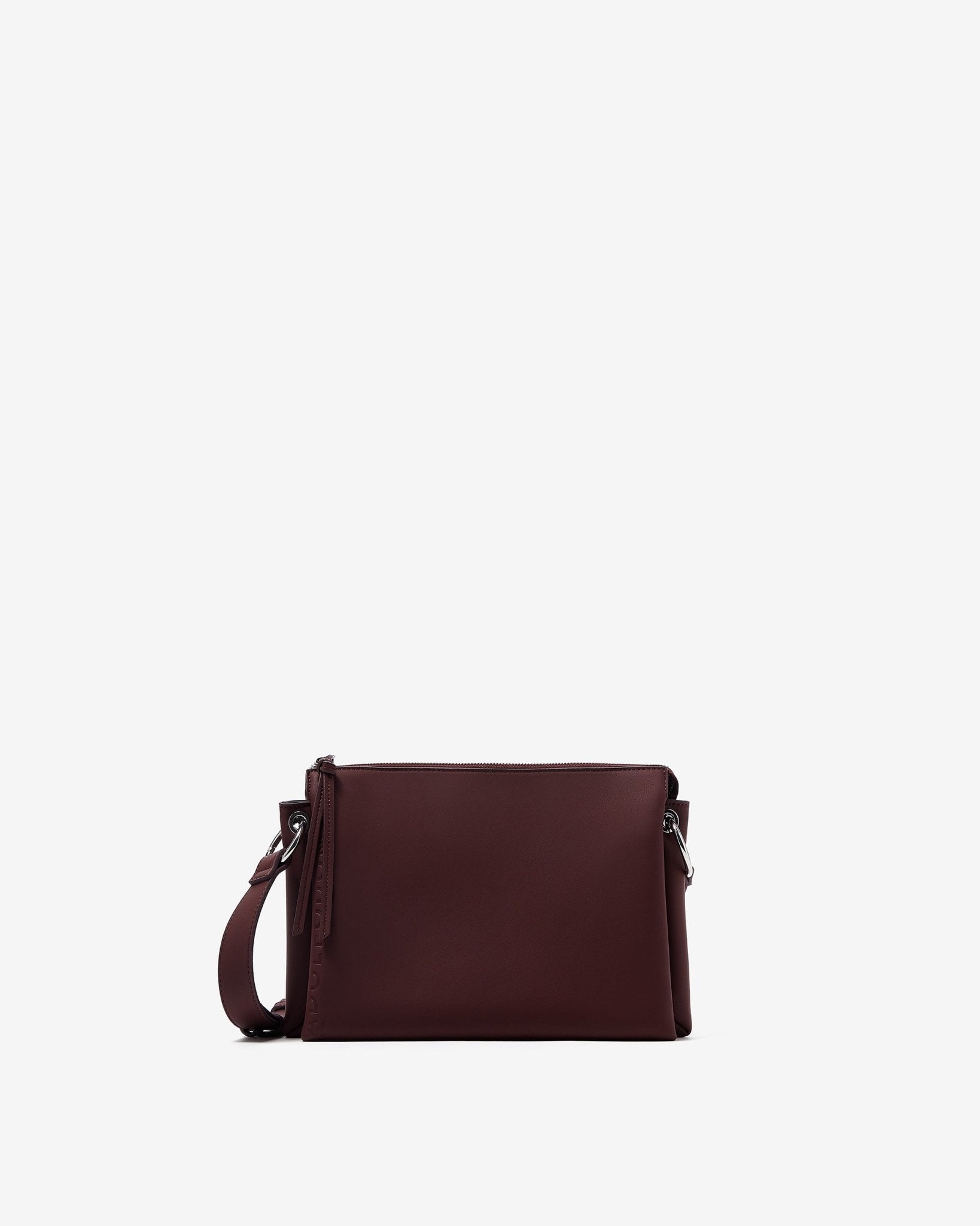 Women Bags | Burgundy Vegan Leather Cross Body Bag by Spanish designer Adolfo Dominguez
