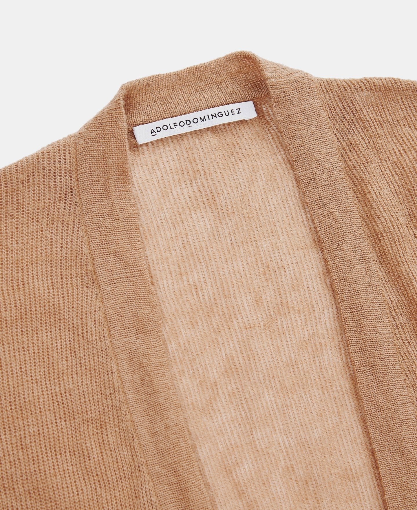 Women Knit Jacket | Camel Merino And Alpaca Long Cardigan by Spanish designer Adolfo Dominguez
