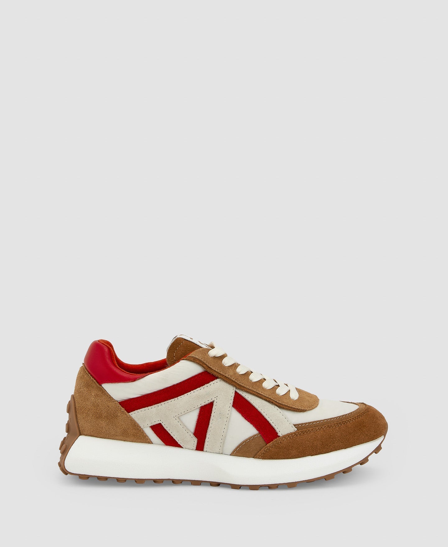 Women Shoes | Camel Suede And Nappa Leather Sneaker by Spanish designer Adolfo Dominguez
