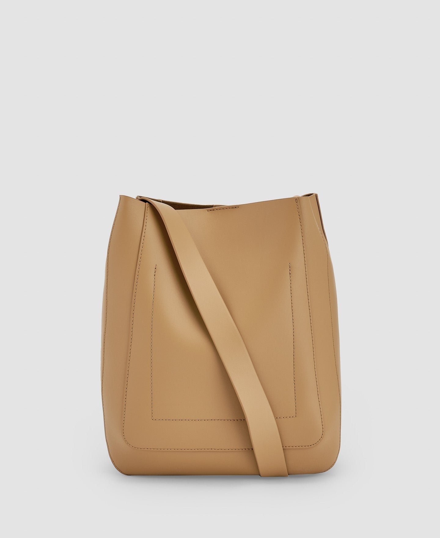 Women Leather Bag | Camel Vachetta Hobo Bag by Spanish designer Adolfo Dominguez