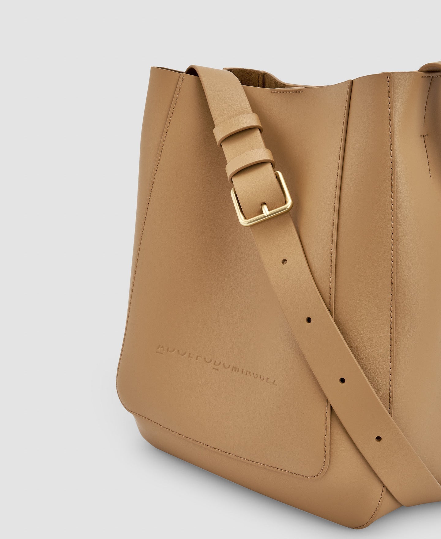 Women Leather Bag | Camel Vachetta Hobo Bag by Spanish designer Adolfo Dominguez