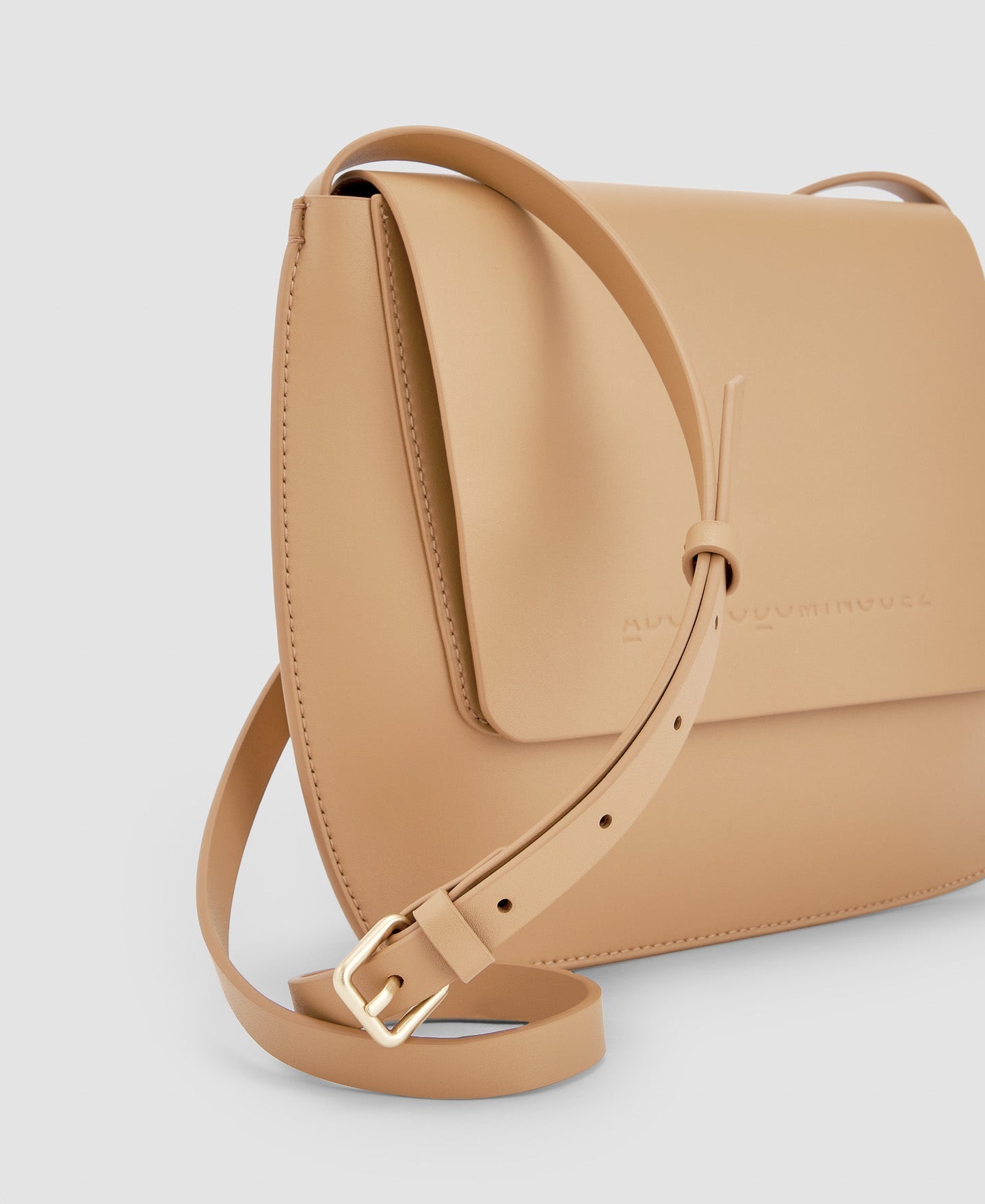 Women Leather Bag | Camel Vachetta Shoulder Bag by Spanish designer Adolfo Dominguez