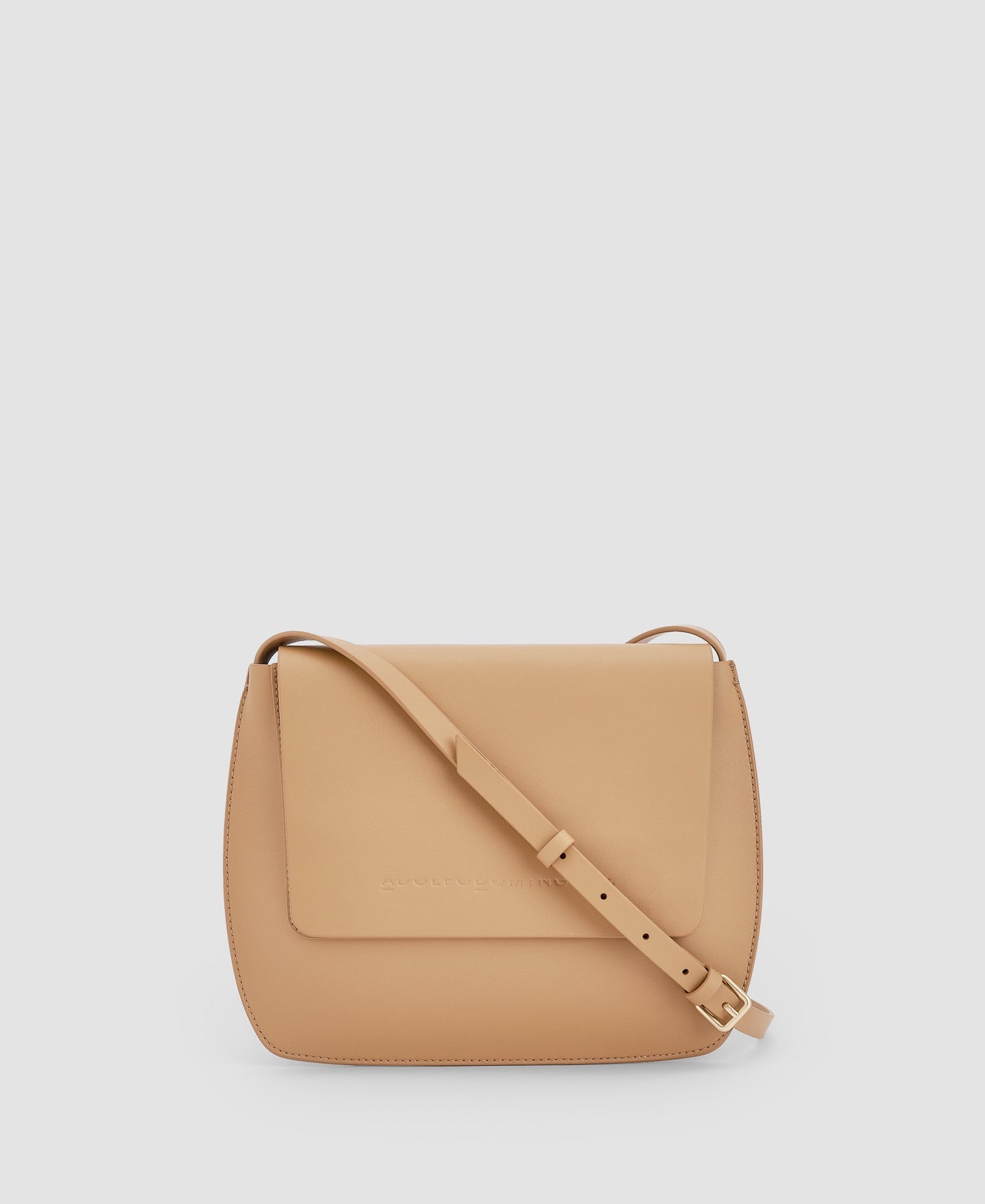 Women Leather Bag | Camel Vachetta Shoulder Bag by Spanish designer Adolfo Dominguez