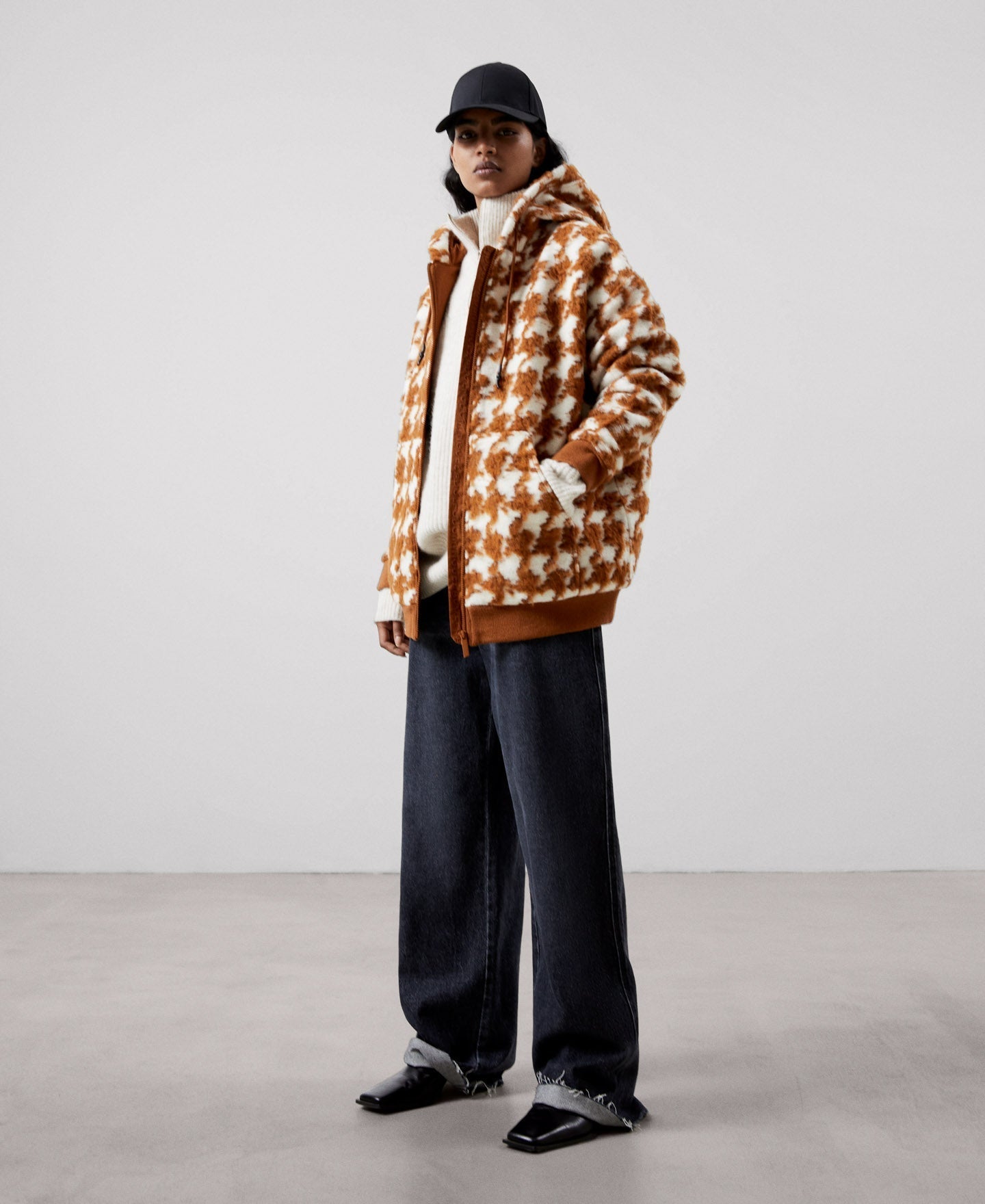 Women Jacket | Camel/Cream Jacket by Spanish designer Adolfo Dominguez