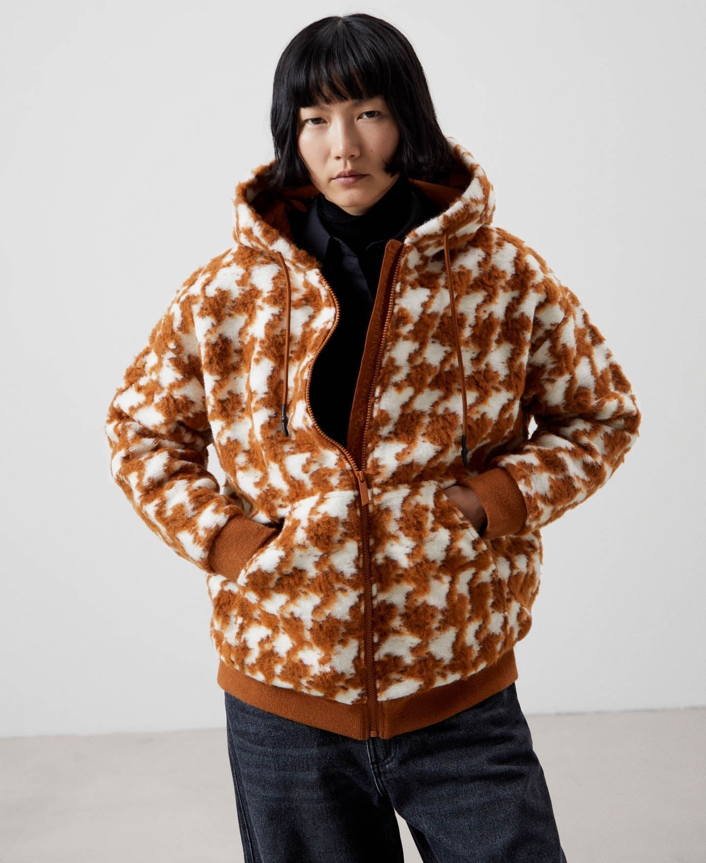 Women Jacket | Camel/Cream Jacket by Spanish designer Adolfo Dominguez