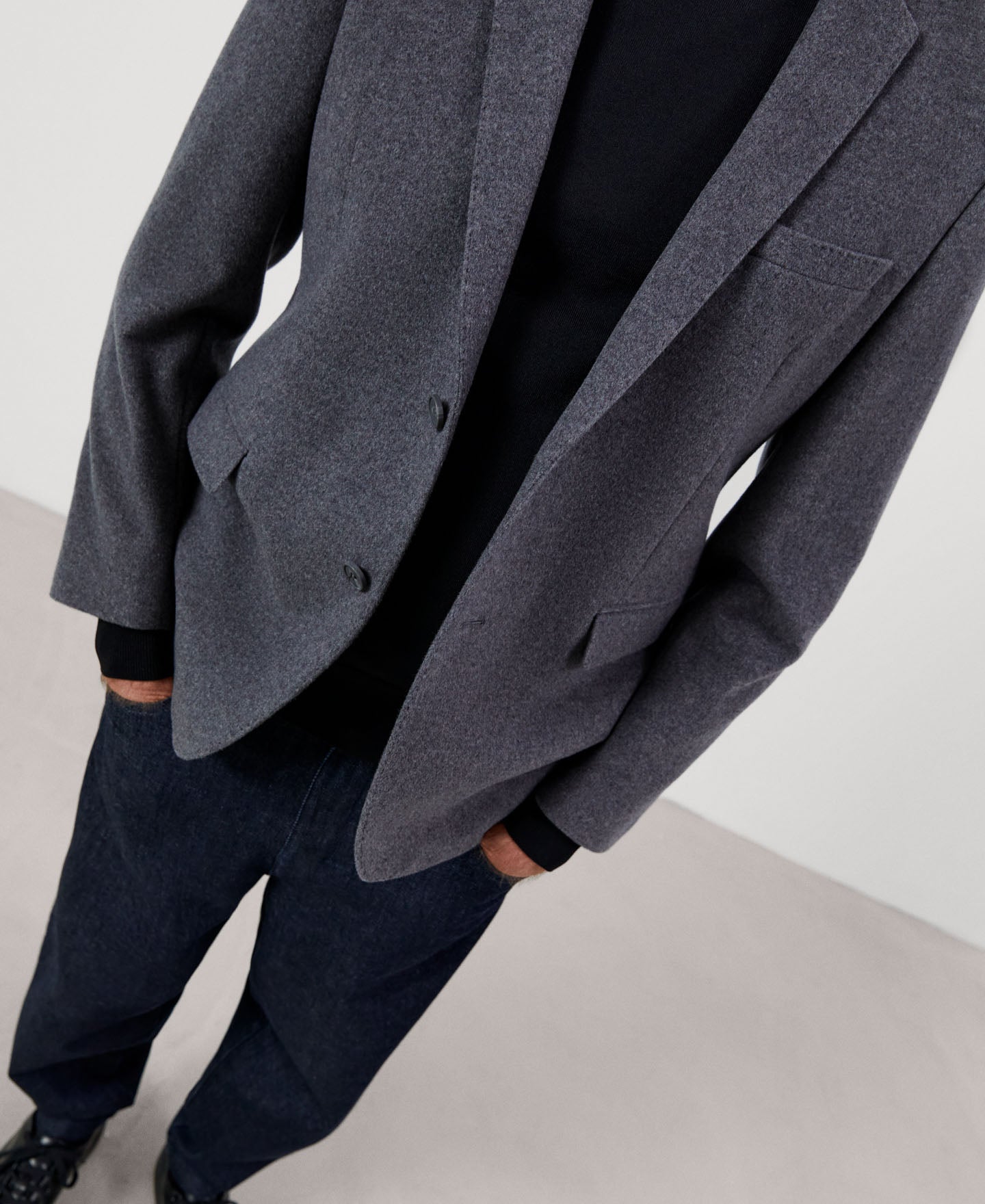 Men Structured Jacket | Charcoal Grey Jacket by Spanish designer Adolfo Dominguez