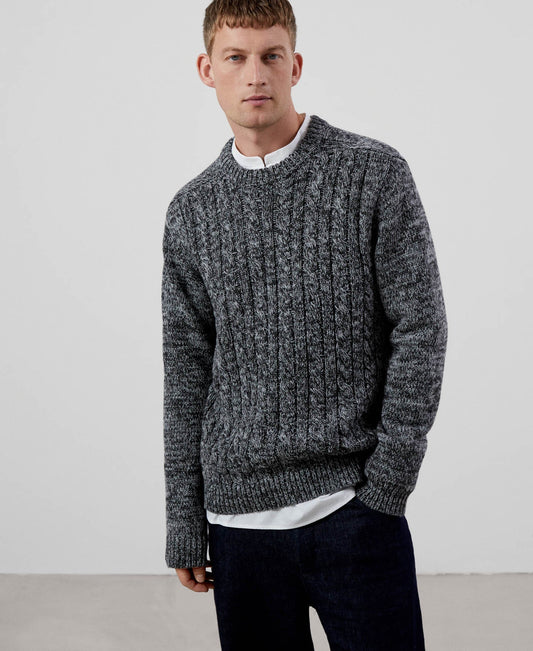 Men Jersey | Charcoal Grey/Ligh Sweater by Spanish designer Adolfo Dominguez
