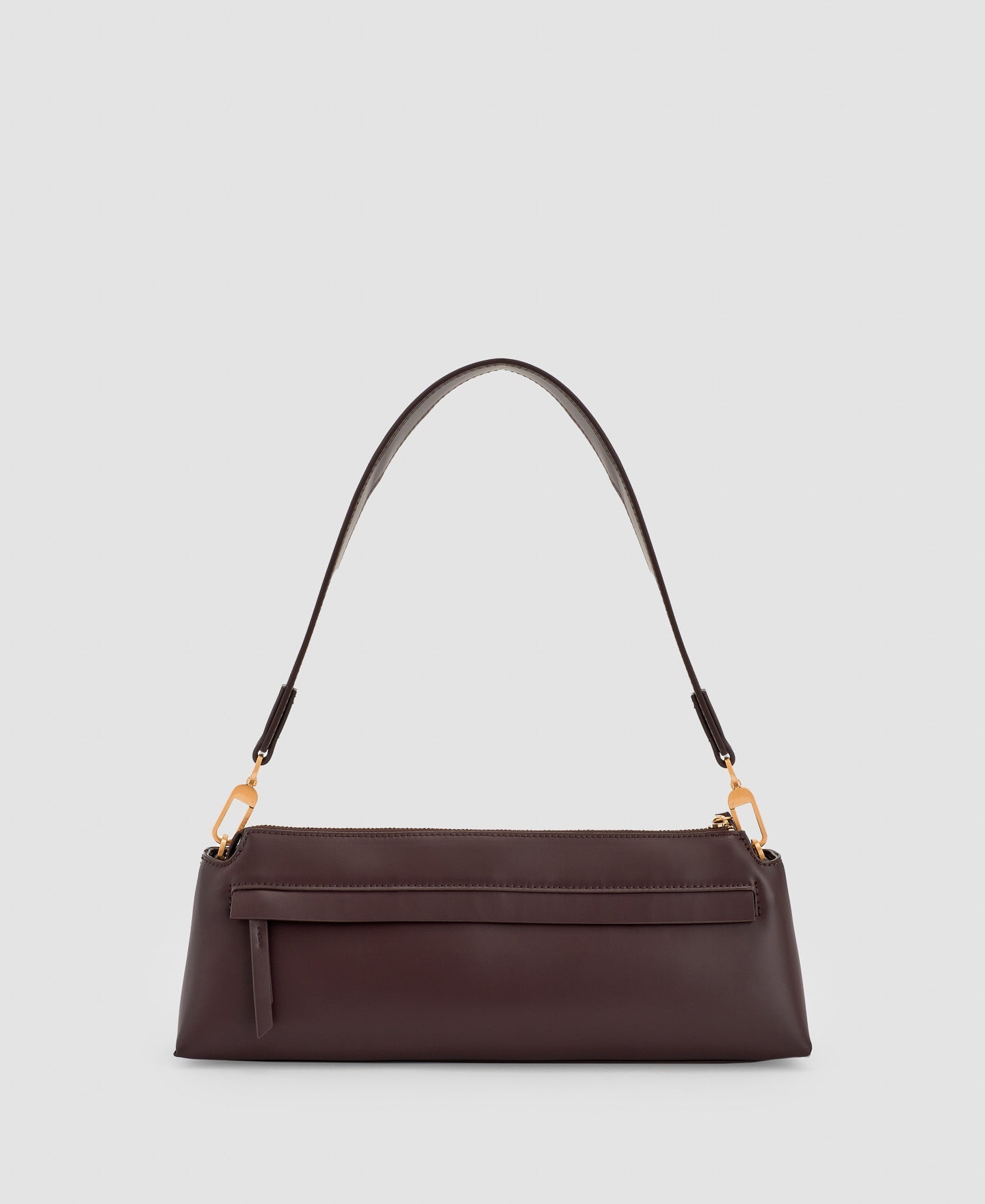 Women Bags | Chocolate Recycled Material Baguette Bag by Spanish designer Adolfo Dominguez