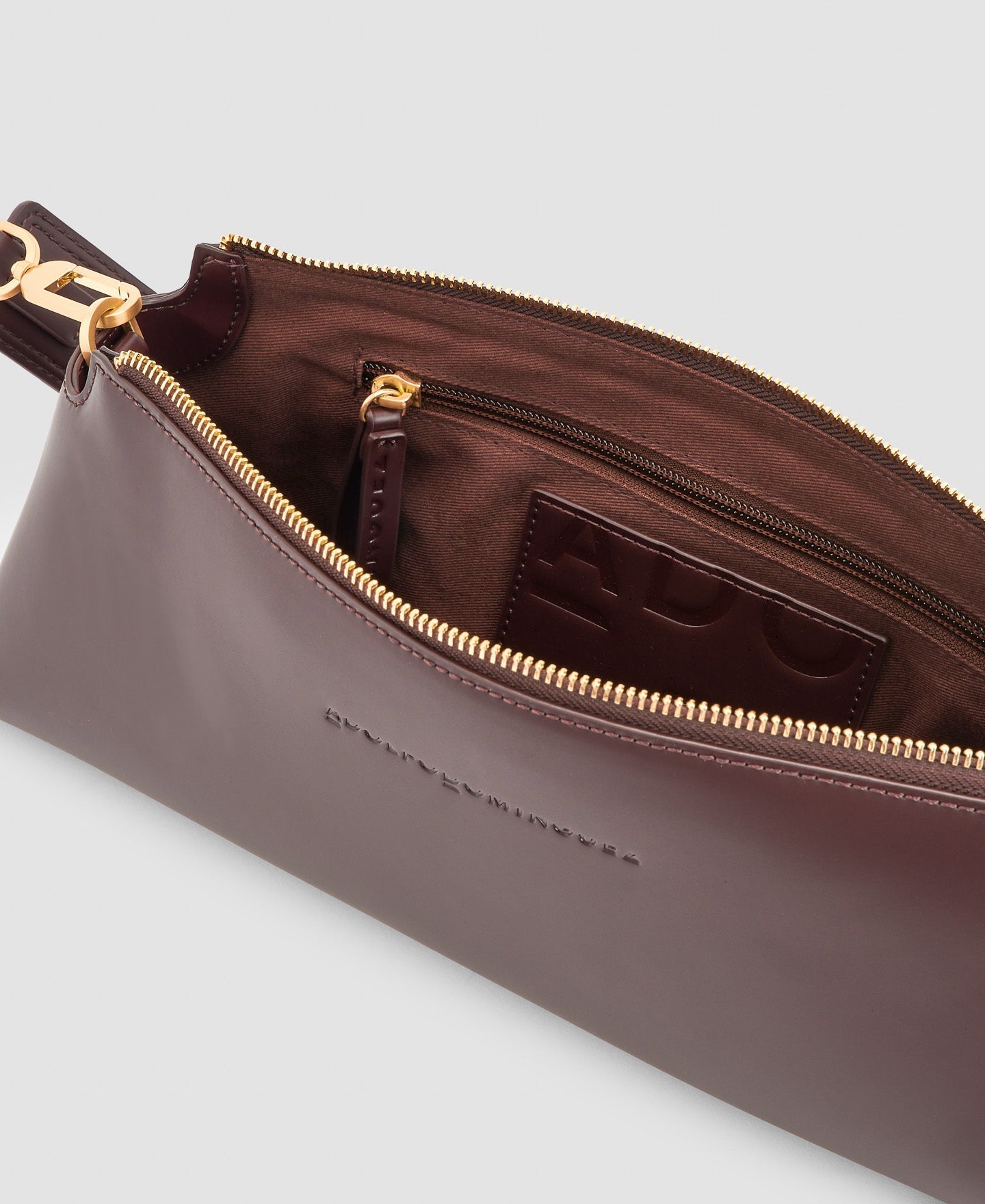 Women Bags | Chocolate Recycled Material Baguette Bag by Spanish designer Adolfo Dominguez