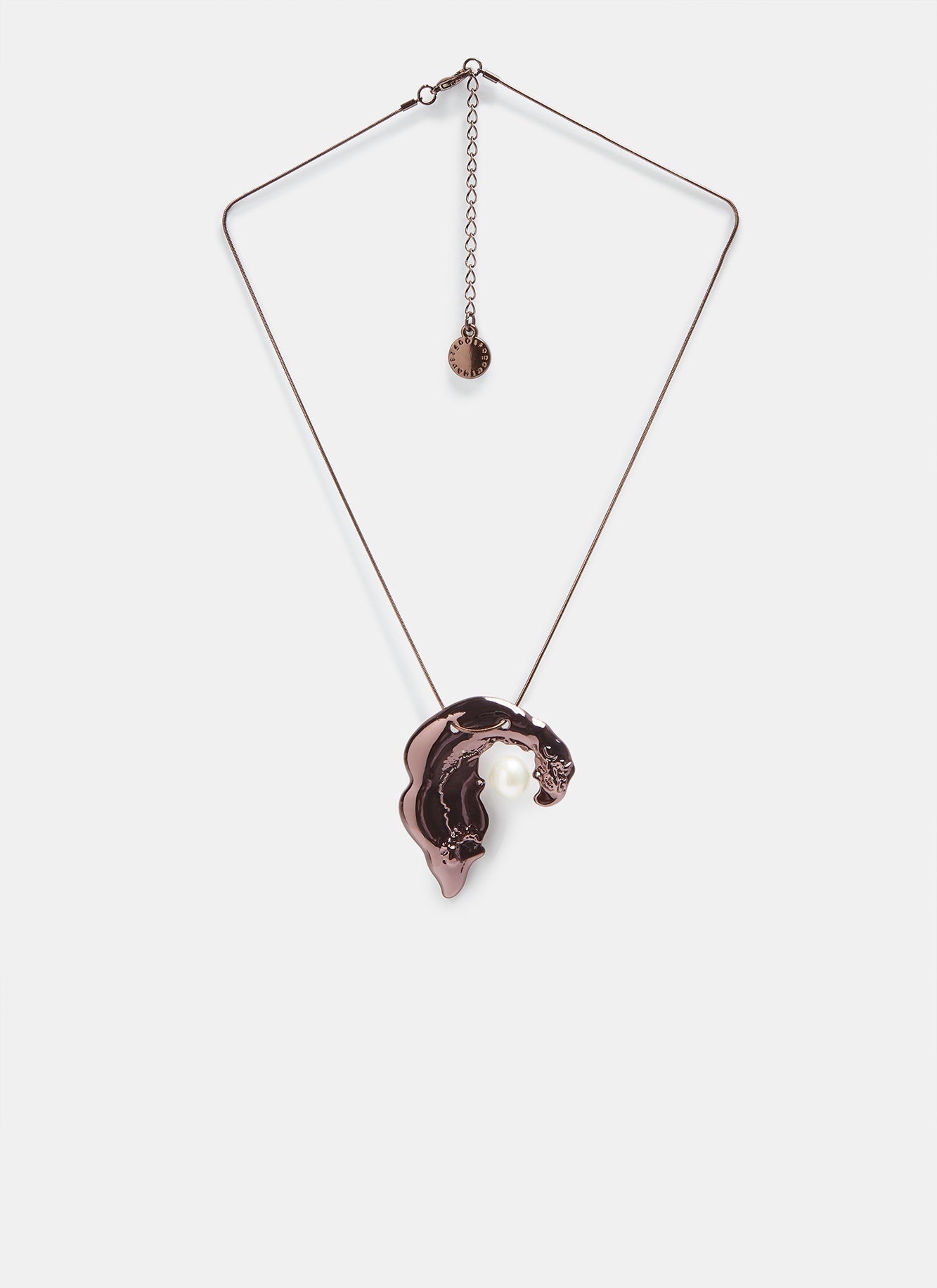 Women Necklace | Chocolate Short Necklace With Natural Pearl by Spanish designer Adolfo Dominguez
