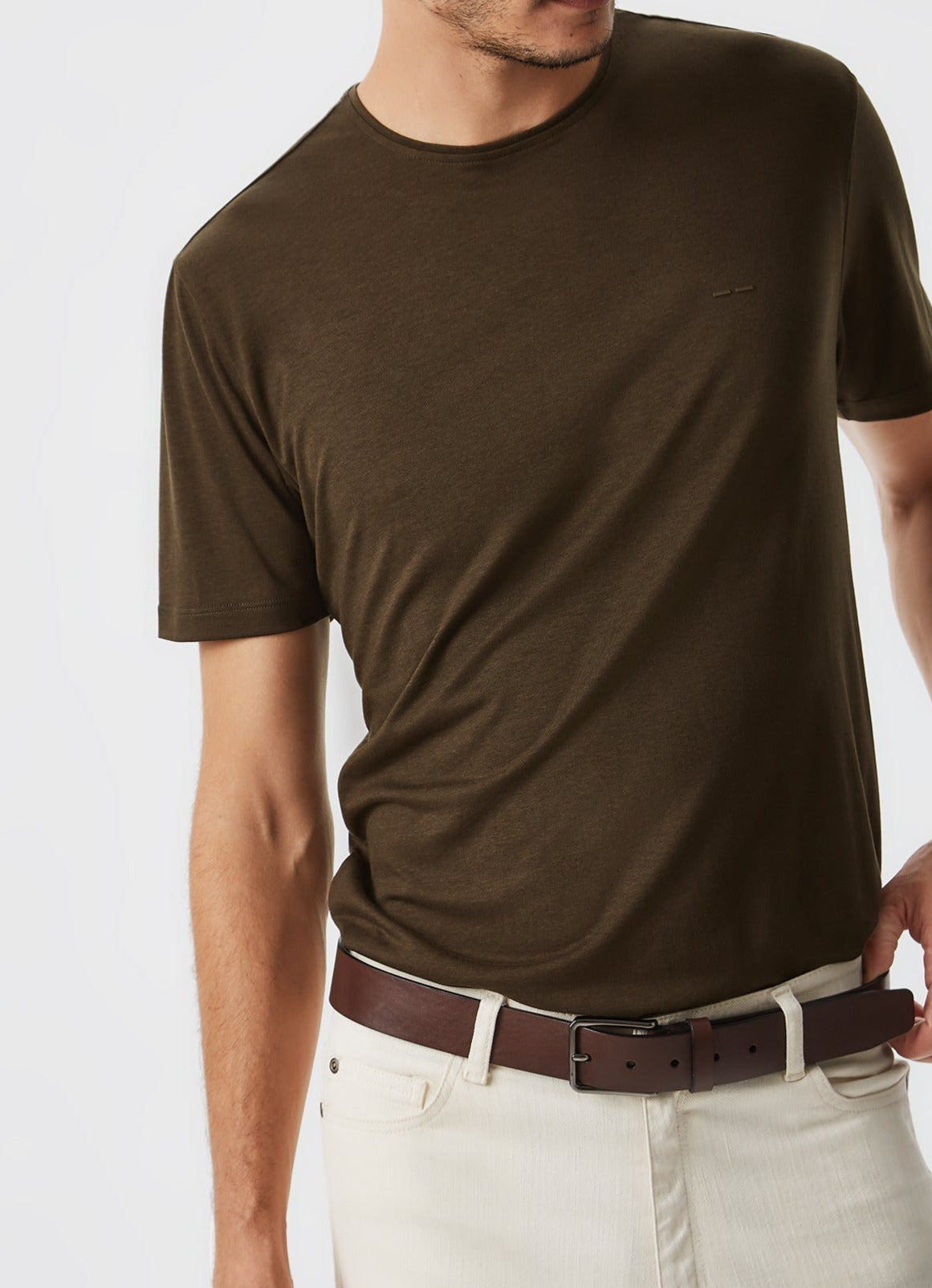 Men Belt | Classic Leather Belt by Spanish designer Adolfo Dominguez