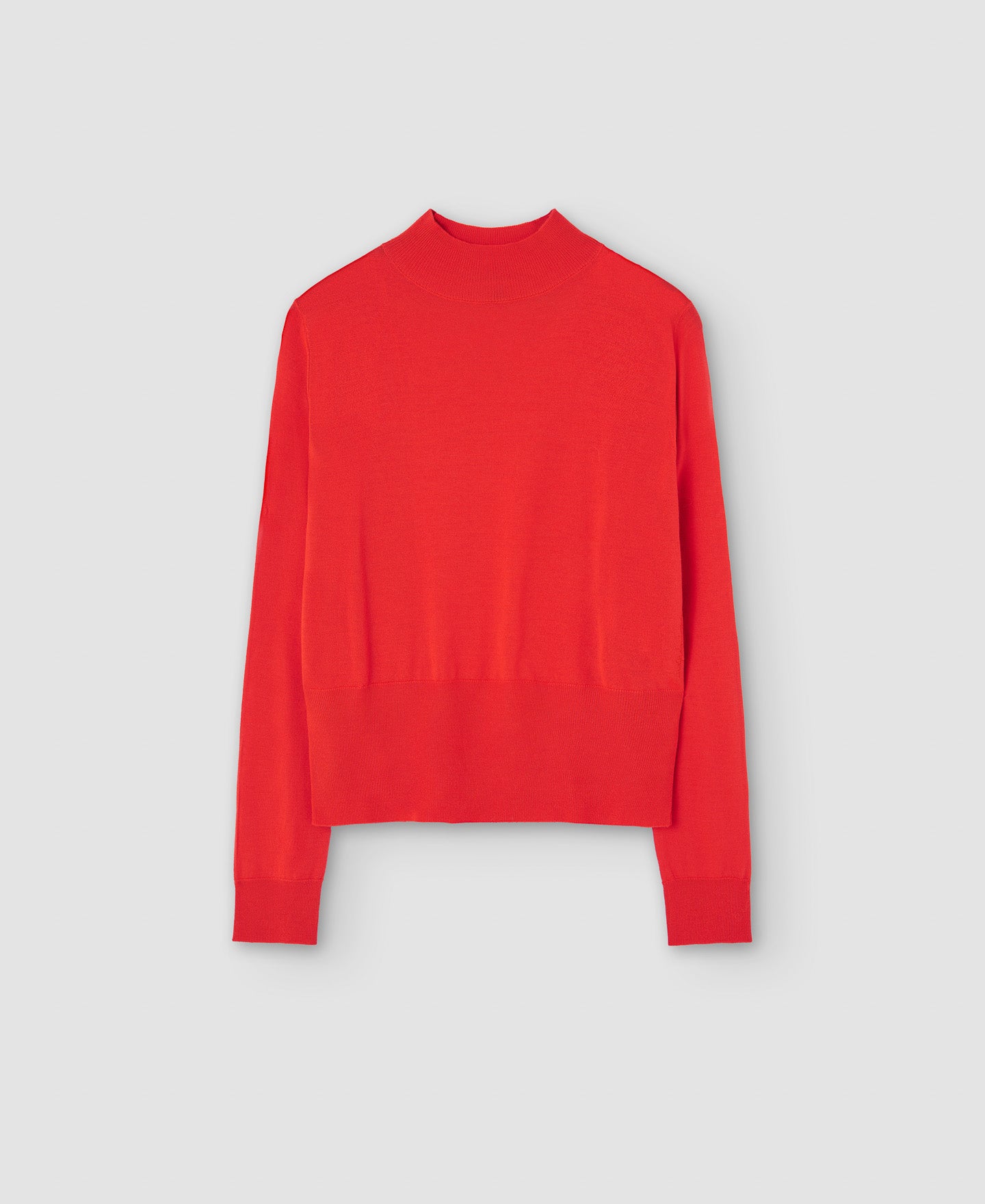 Women Jersey | Coral Merino Wool High Collar Sweater by Spanish designer Adolfo Dominguez